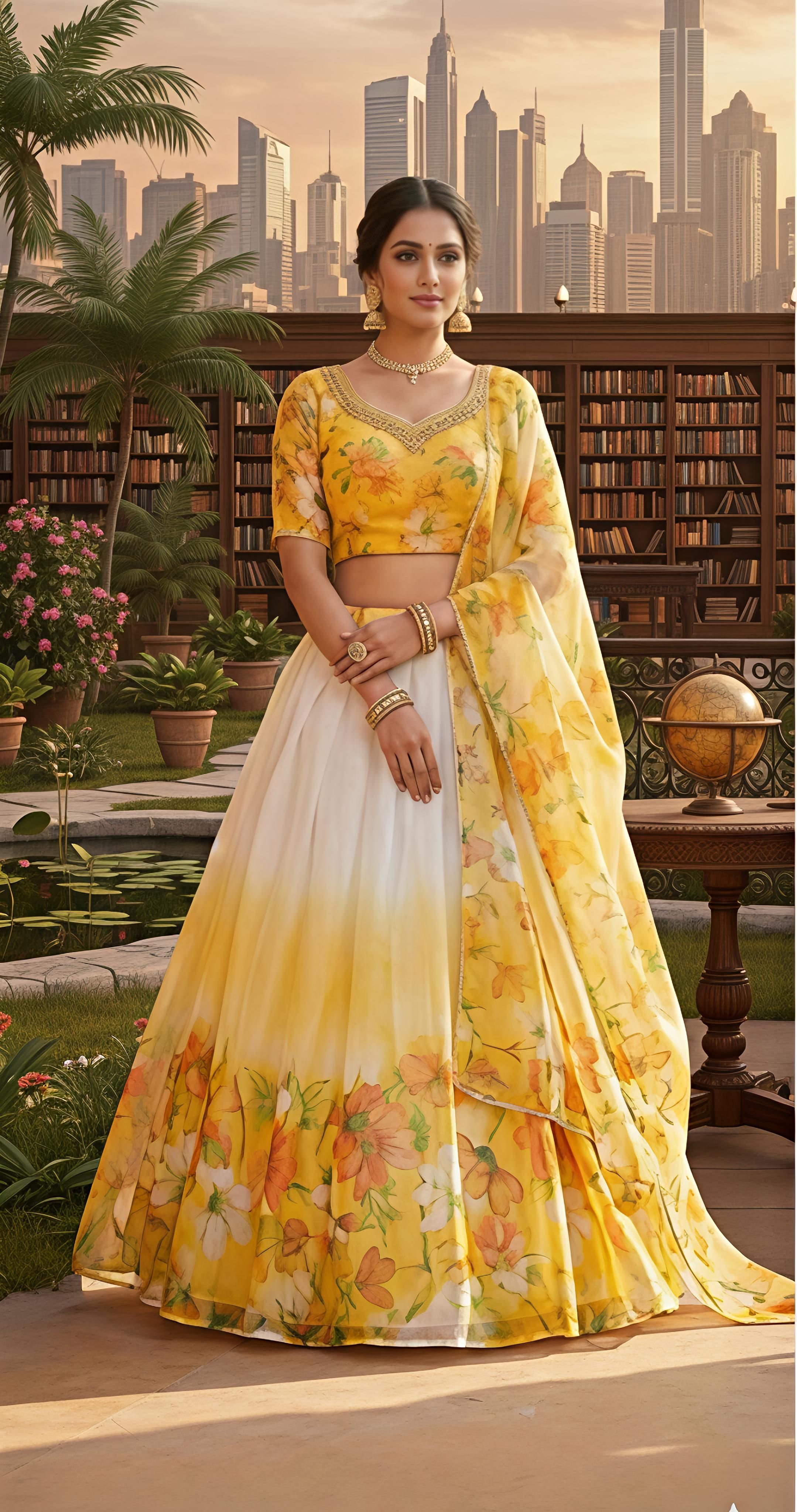 ayush kumar Printed Semi Stitched Lehenga Choli-picture-27