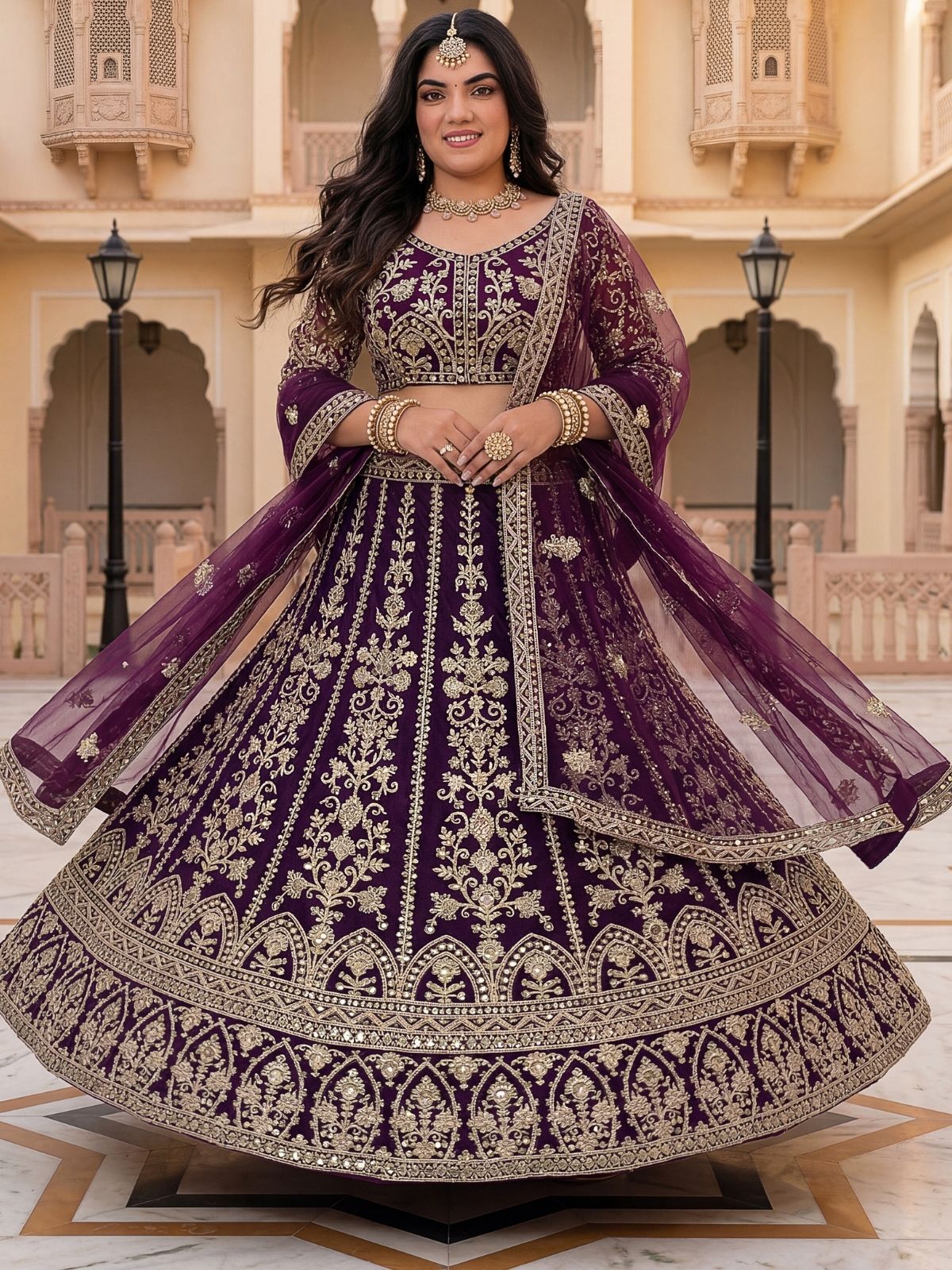 odette Embroidered Semi Stitched Lehenga Choli-picture-36