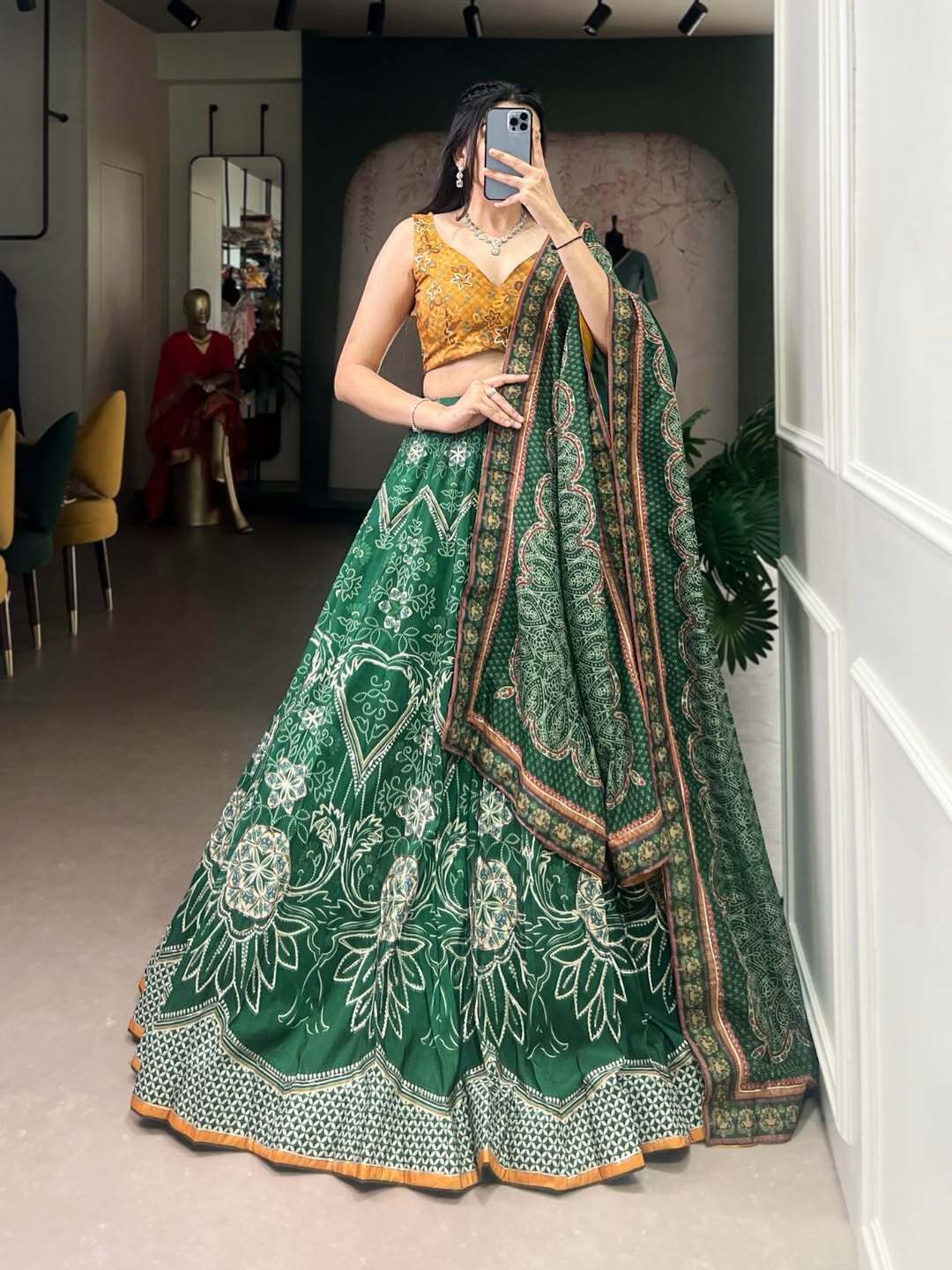 cynorhubcre Floral Print Semi Stitched Lehenga Choli-picture-24