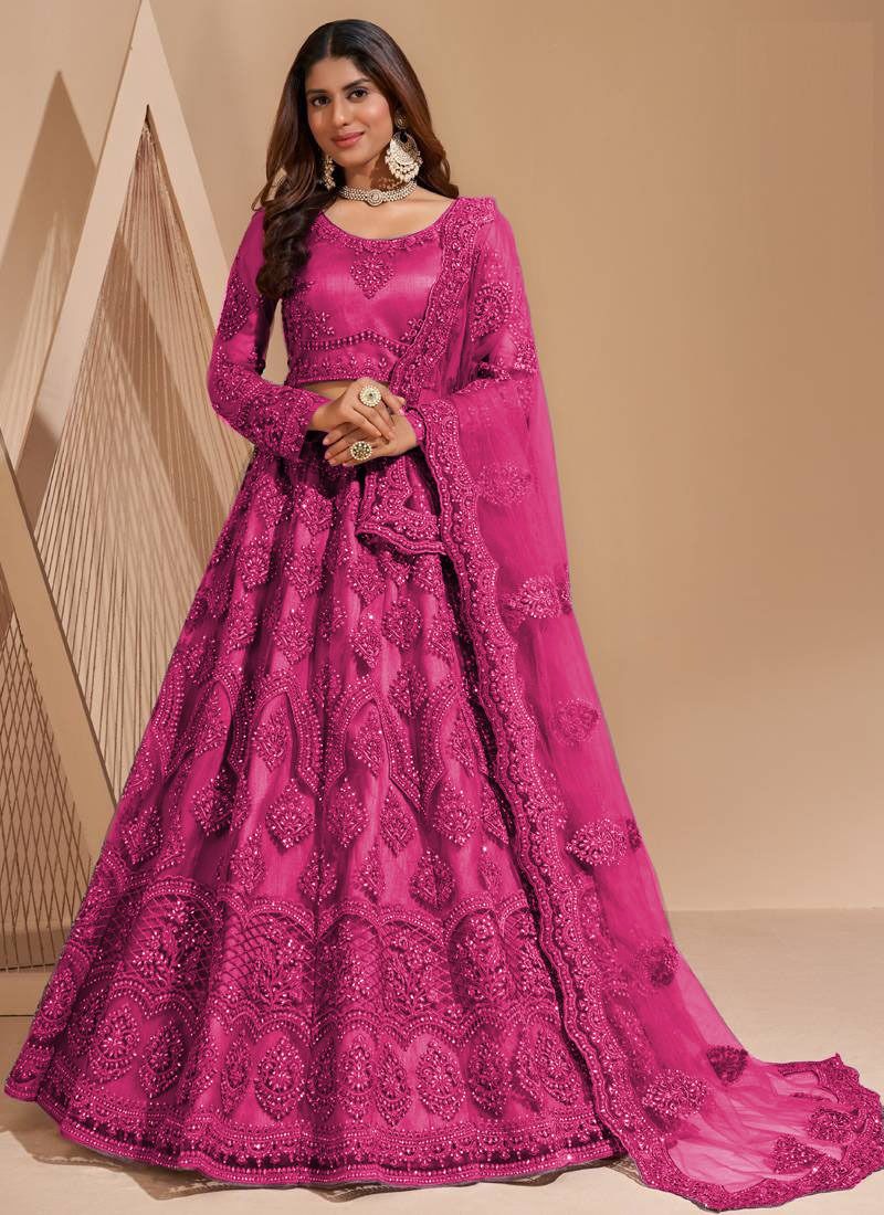 Embroidered Semi Stitched Lehenga Choli