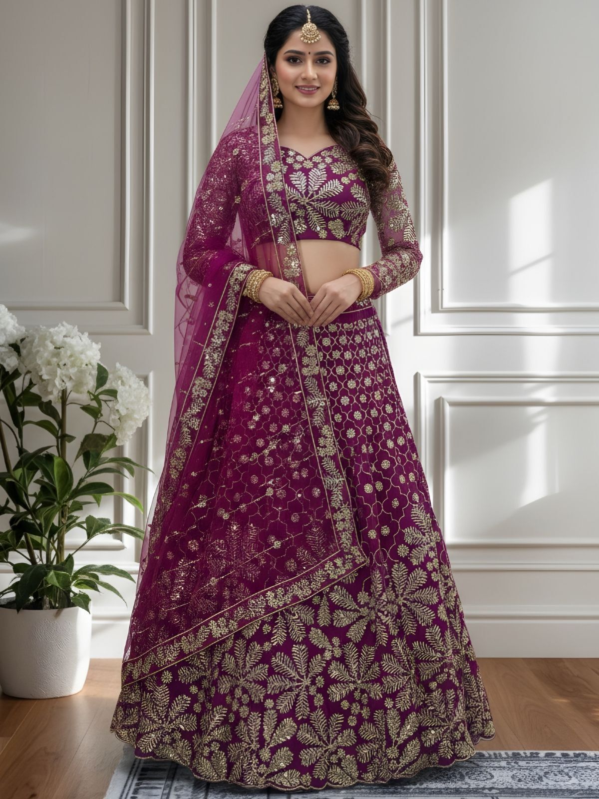 odette Embellished Semi Stitched Lehenga Choli-picture-6