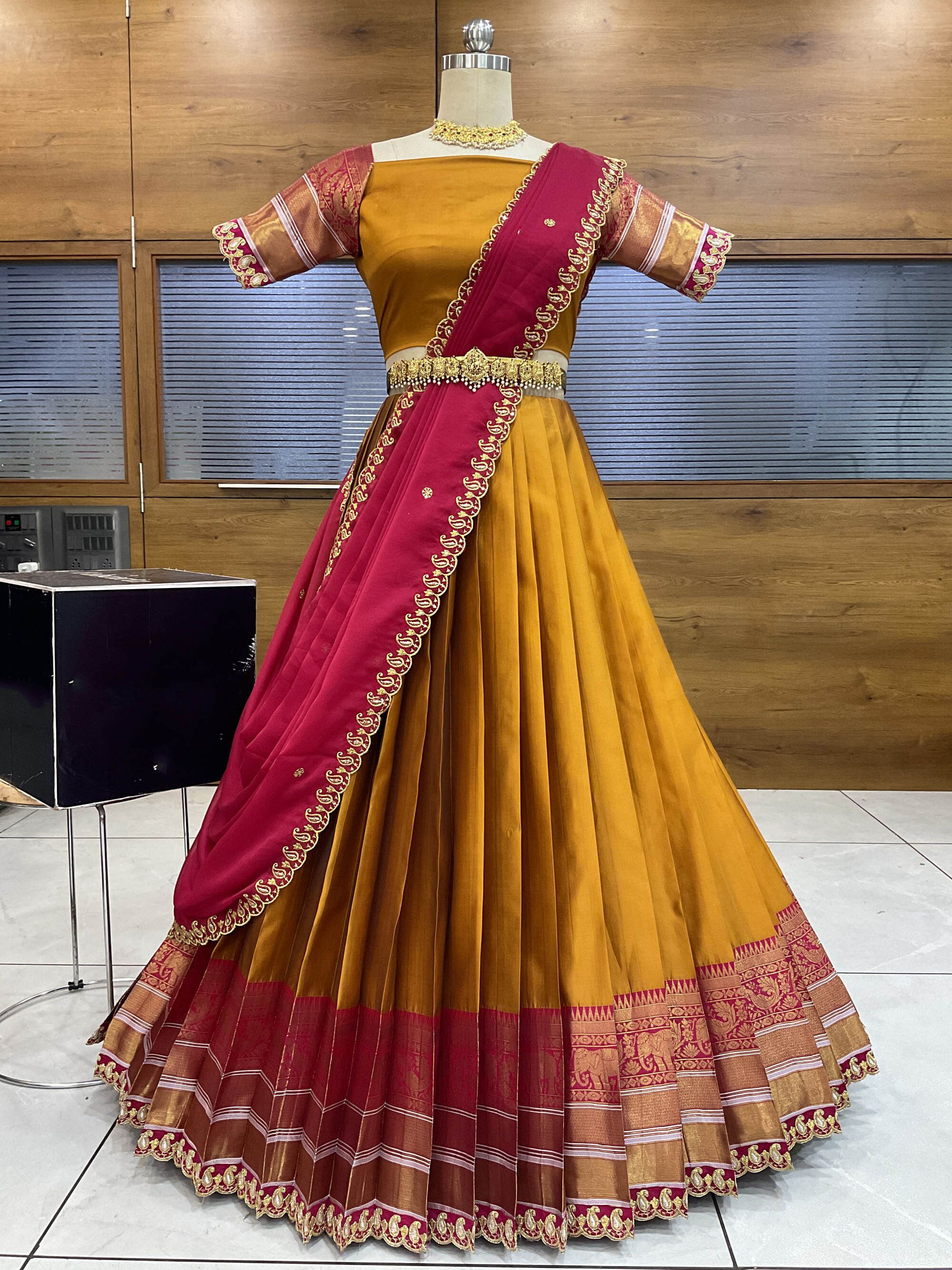 pinkbindi Printed Semi Stitched Lehenga Choli-picture-23
