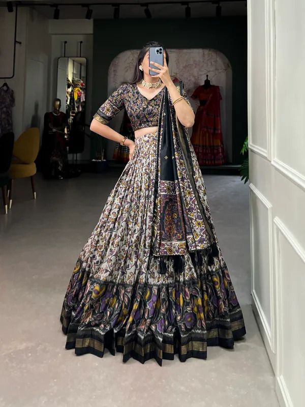 shikshapatri Floral Print Semi Stitched Lehenga Choli-picture-18