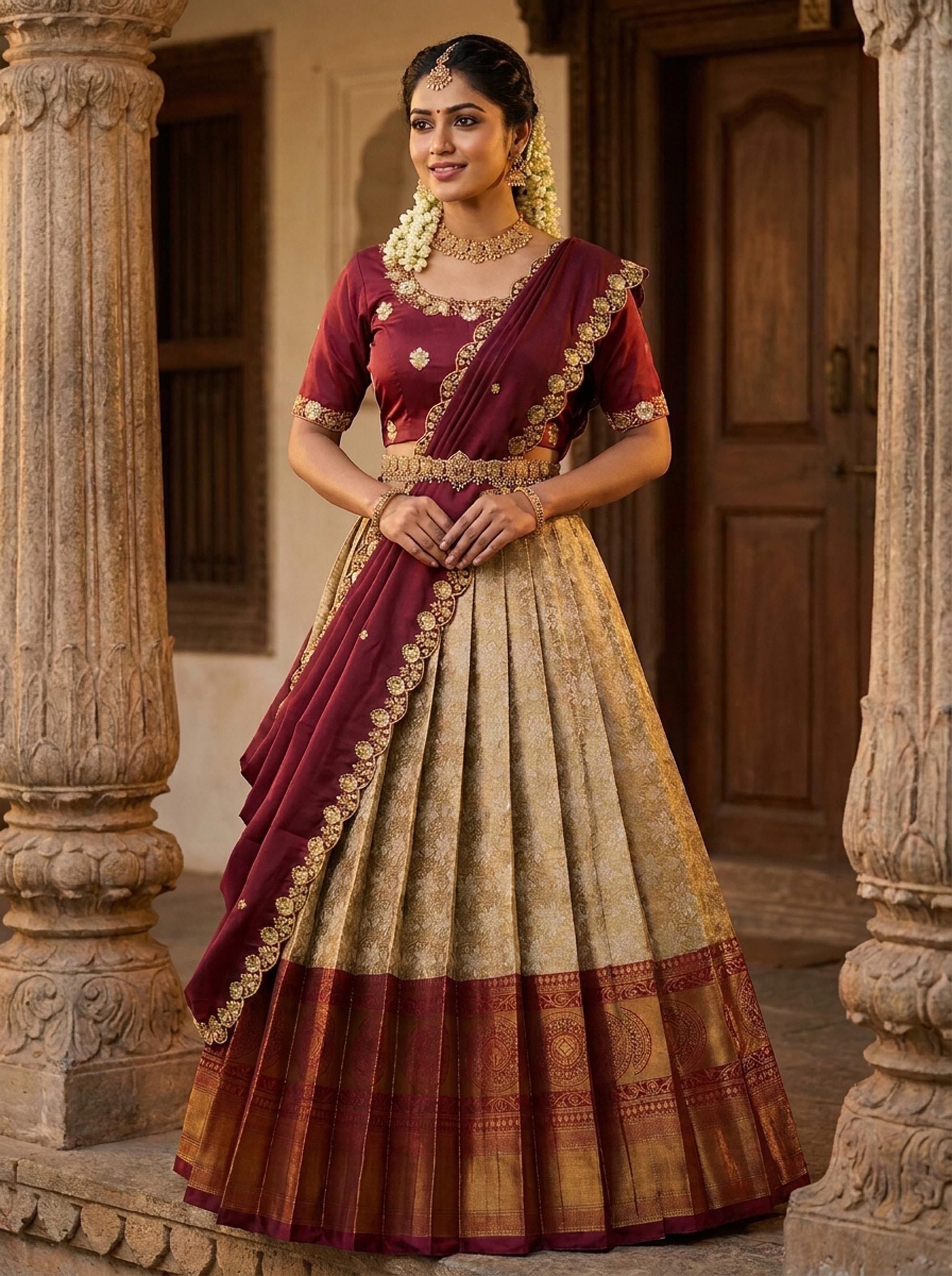 fabcartz Solid Semi Stitched Lehenga Choli-picture-10