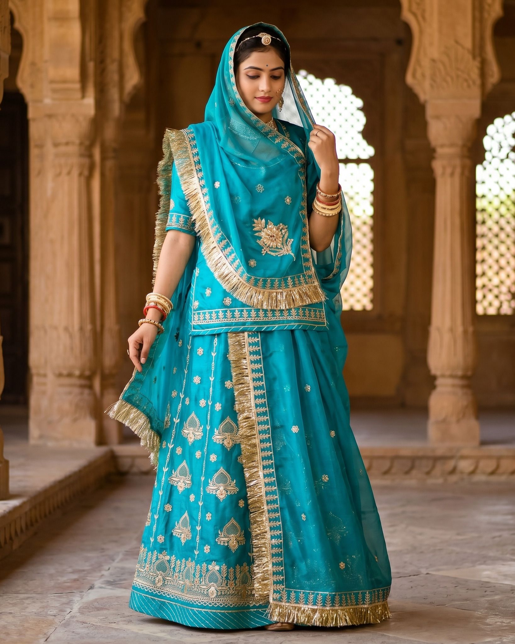 mantushti Embroidered Semi Stitched Rajputi Poshak-picture-38