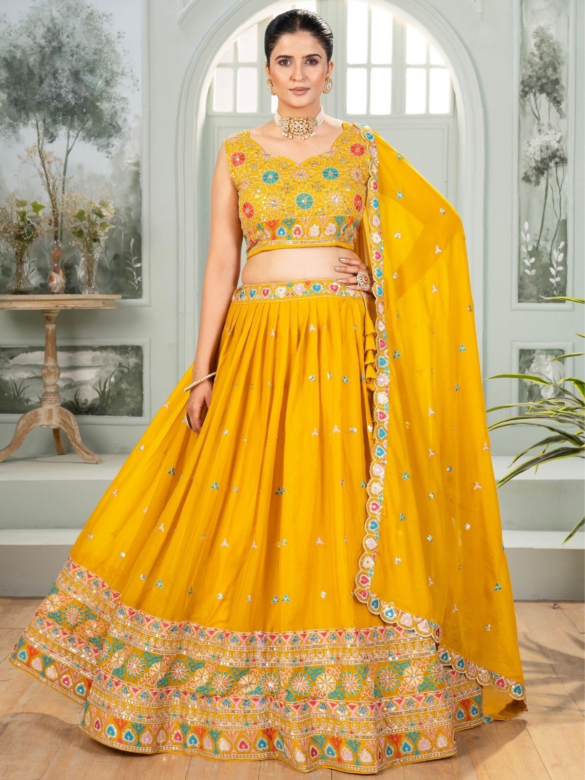 odette Embellished Semi Stitched Lehenga Choli-picture-21