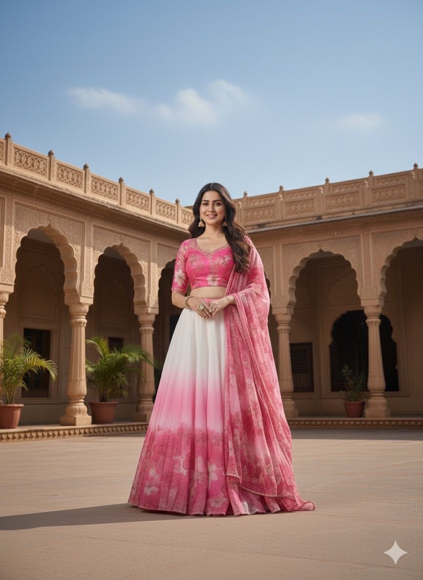 Digital Print Semi Stitched Lehenga Choli-image-35