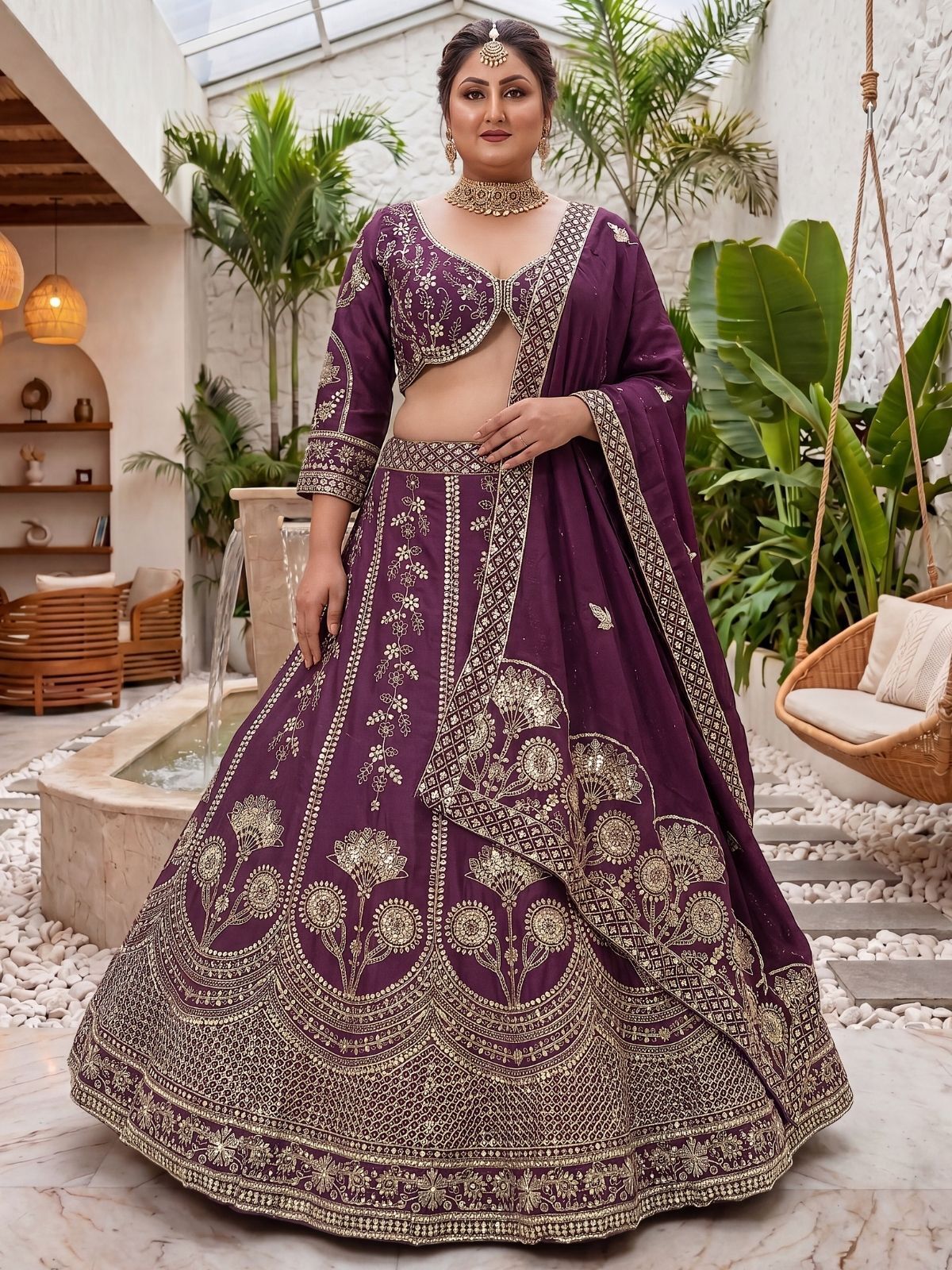 odette Embellished Semi Stitched Lehenga Choli-picture-2