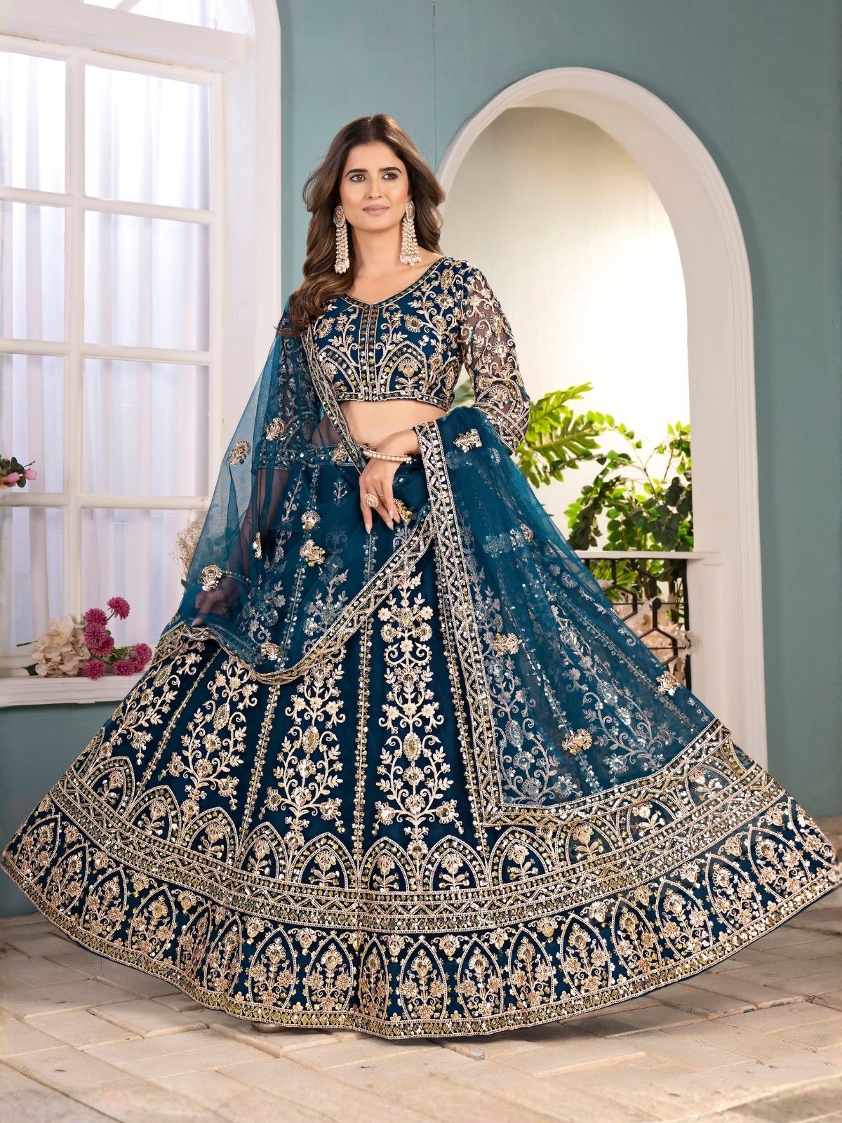 odette Embellished Semi Stitched Lehenga Choli-picture-5