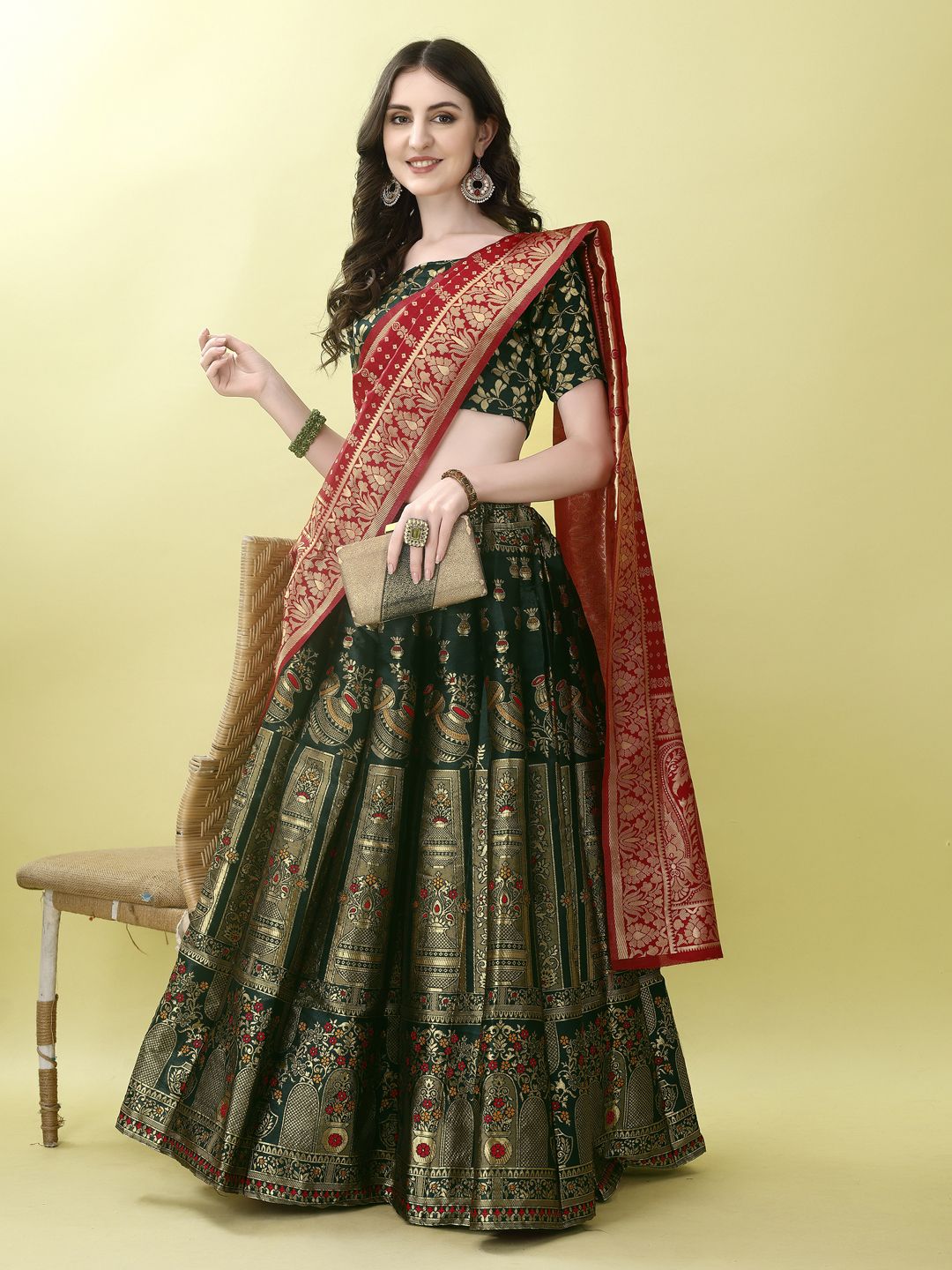 swami studio Floral Print Semi Stitched Lehenga Choli-picture-19