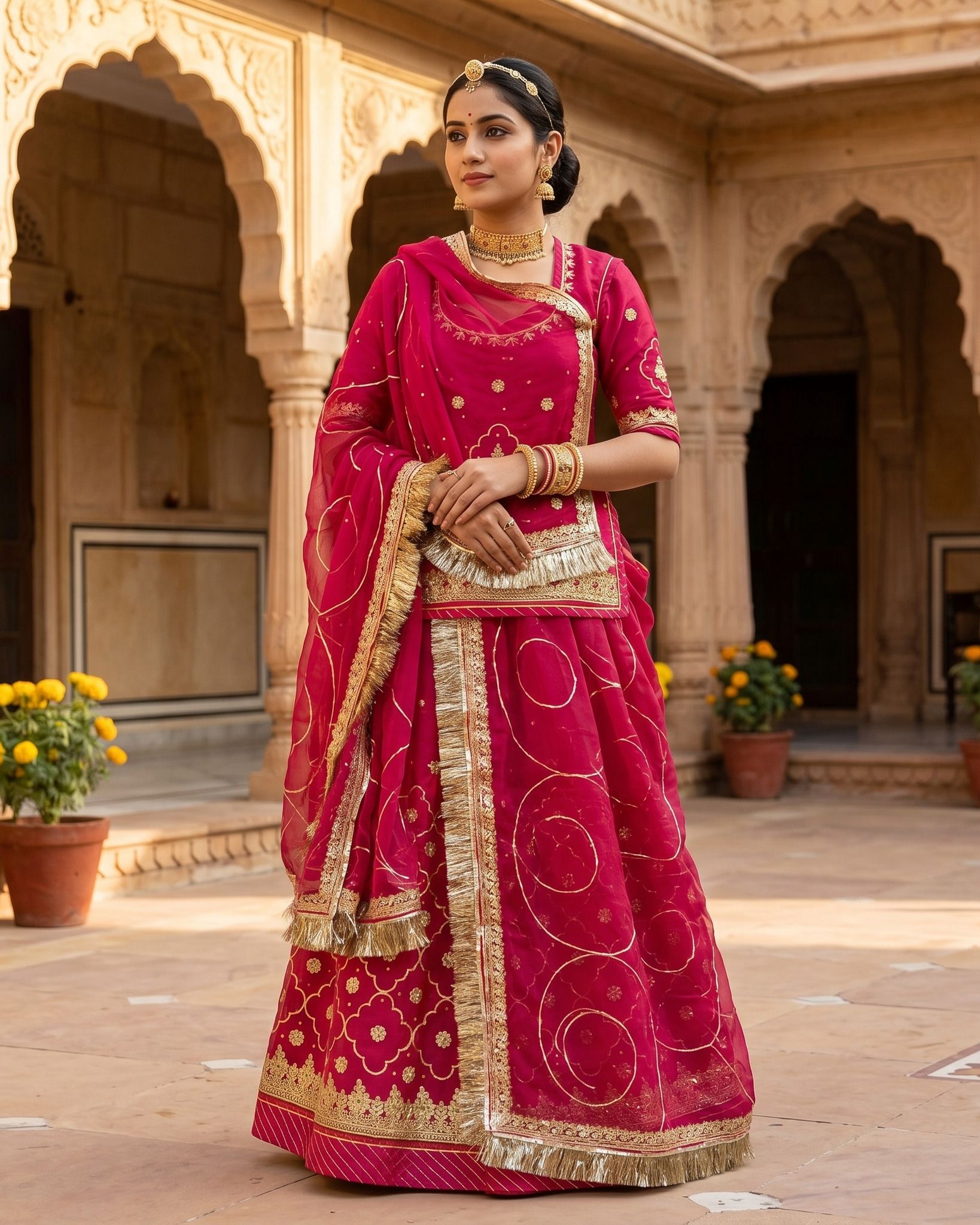 mantushti Embroidered Semi Stitched Rajputi Poshak-picture-11