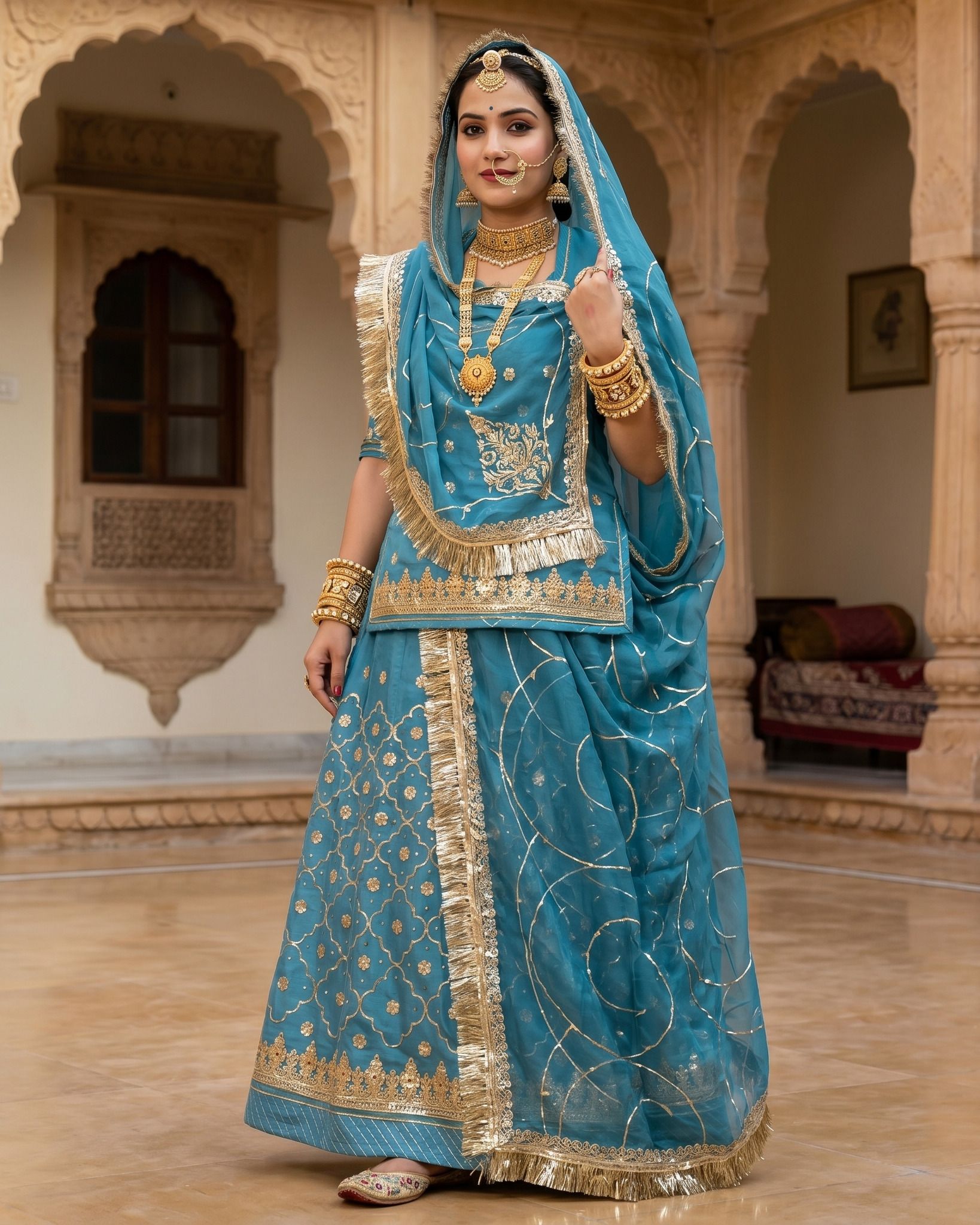 mantushti Embroidered Semi Stitched Rajputi Poshak-picture-45