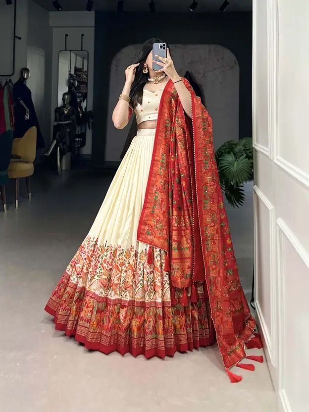 dravyenterprise Digital Print Semi Stitched Lehenga & Crop Top-picture-26