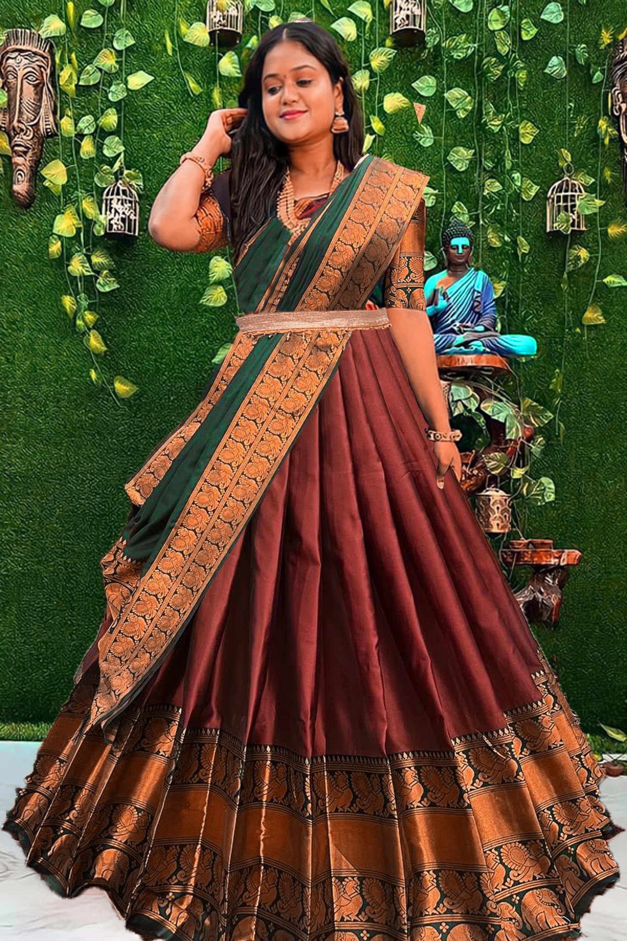 pavitraa sarees Solid Semi Stitched Lehenga Choli-picture-18