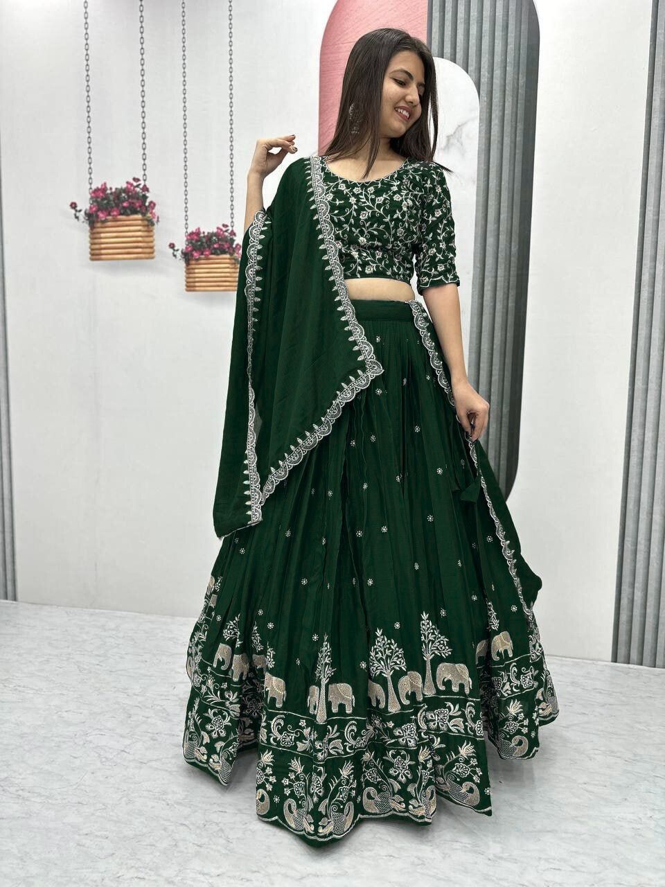 silkspire Embroidered Semi Stitched Lehenga Choli-picture-13