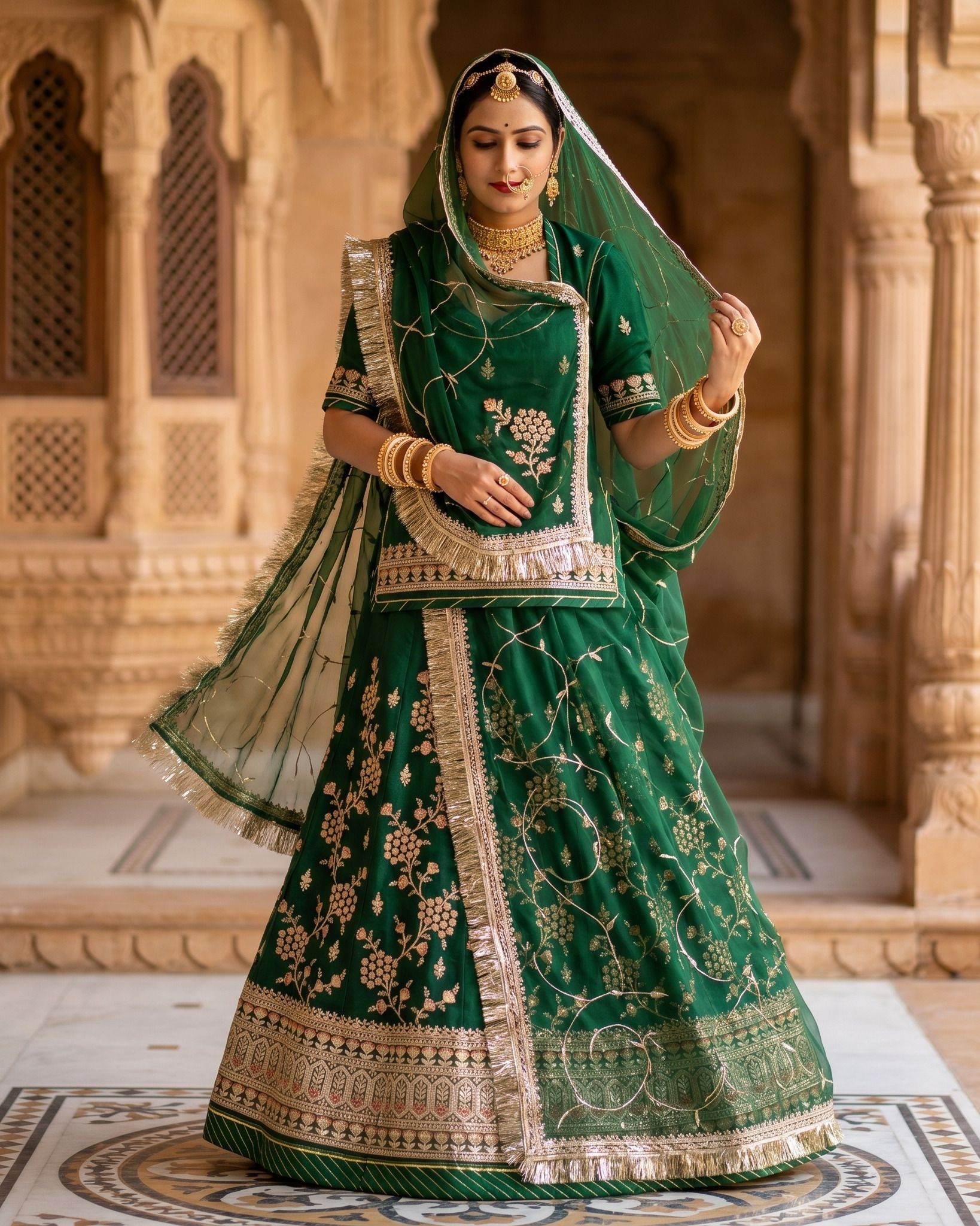 mantushti Embroidered Semi Stitched Rajputi Poshak-picture-23