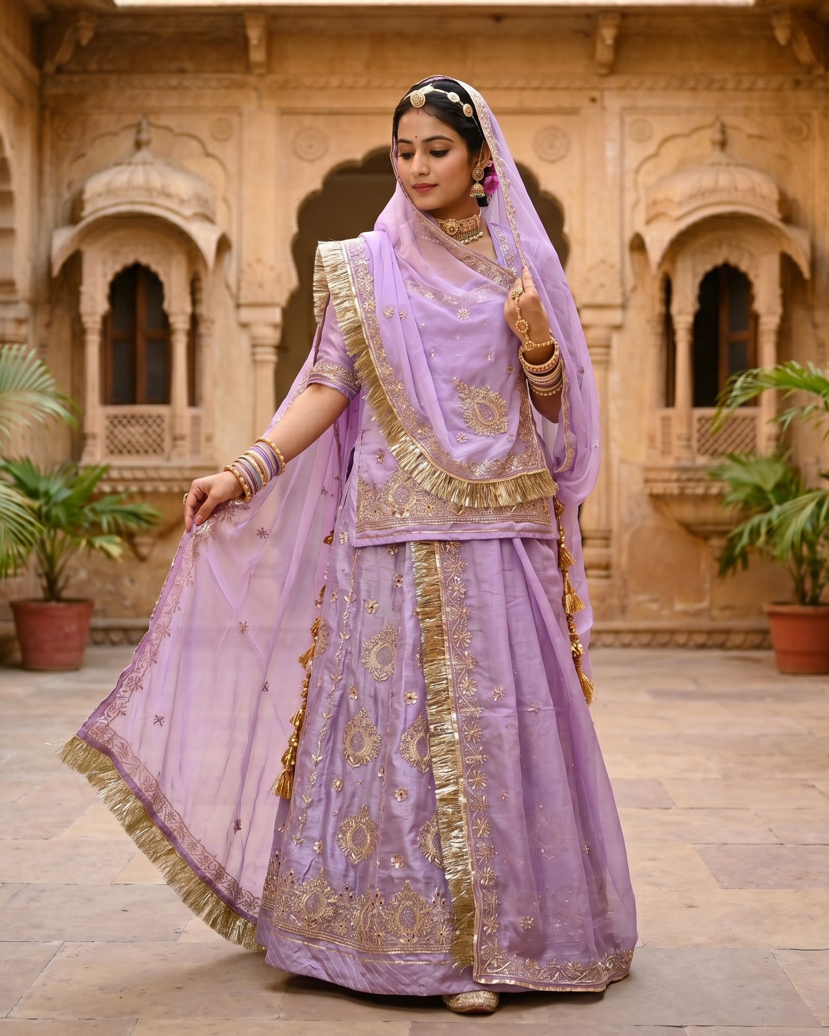 mantushti Embroidered Semi Stitched Rajputi Poshak-picture-22