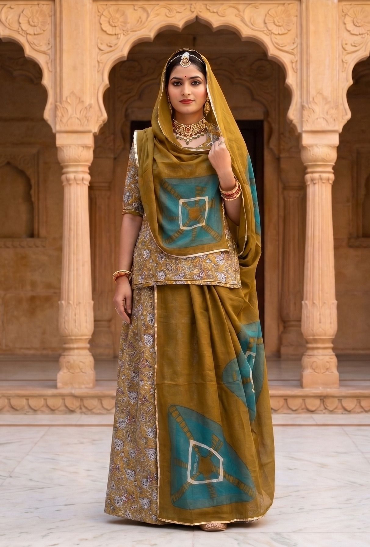 man fashion Printed Semi Stitched Rajputi Poshak-picture-47