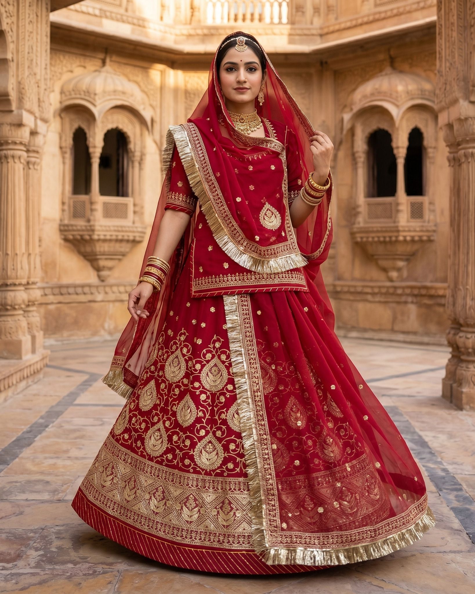 mantushti Embroidered Semi Stitched Rajputi Poshak-picture-29