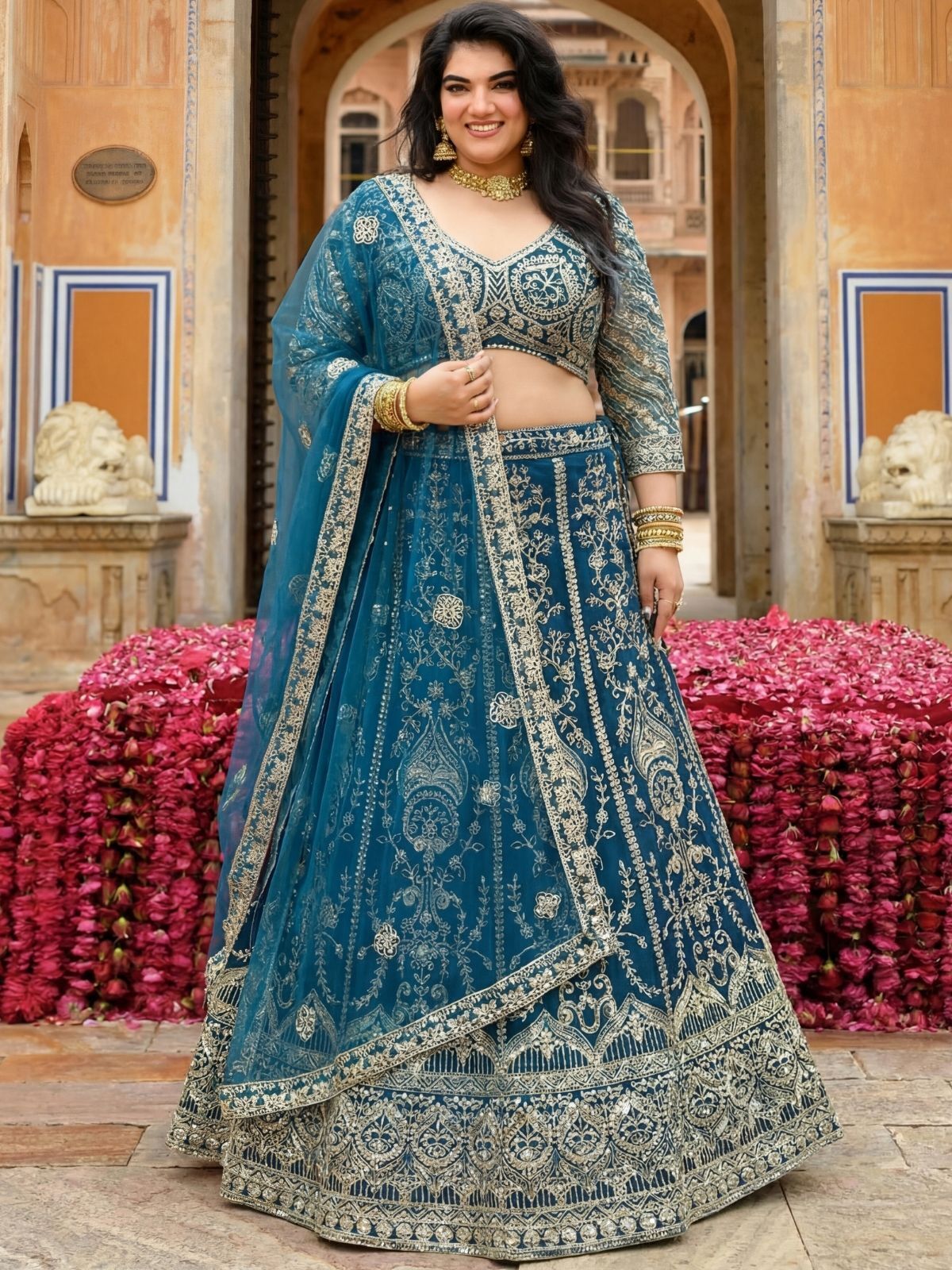 odette Embellished Semi Stitched Lehenga Choli-picture-5