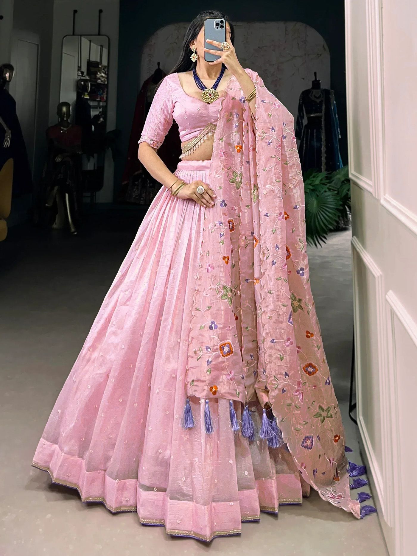 kedar fab Embroidered Semi Stitched Lehenga Choli-picture-20