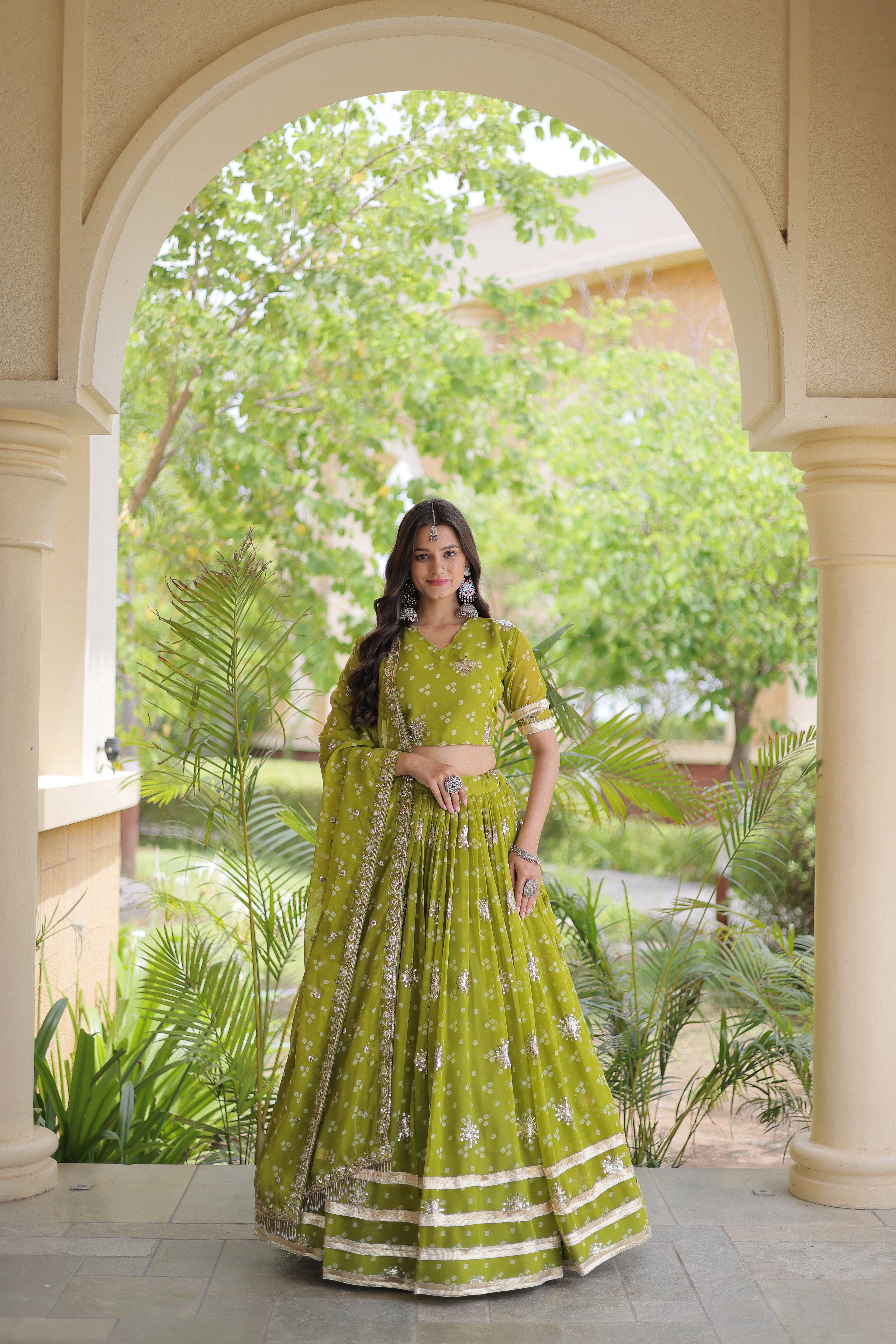 Embroidered Stitched Lehenga & Crop Top-image-6