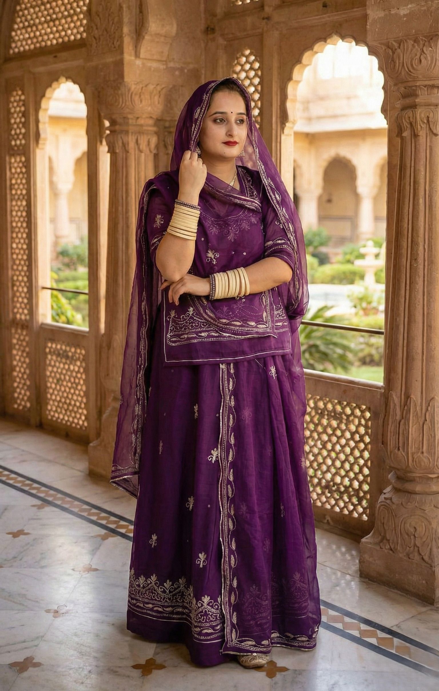 Embroidered Semi Stitched Rajputi Poshak-image-36