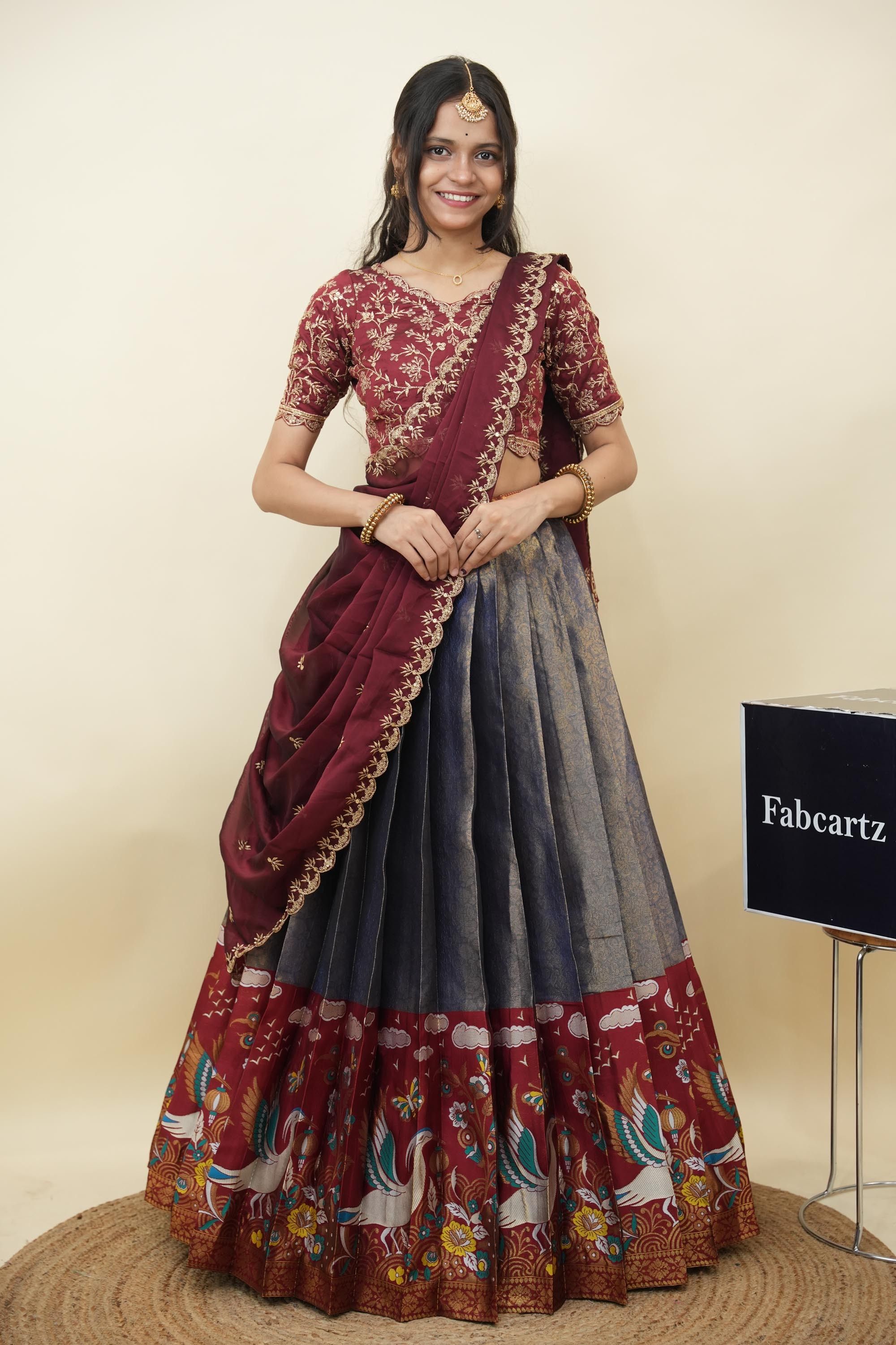 Solid Semi Stitched Lehenga Choli-image-19