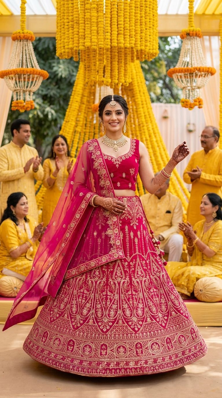 g2j brothers Embroidered Semi Stitched Lehenga & Crop Top-picture-23
