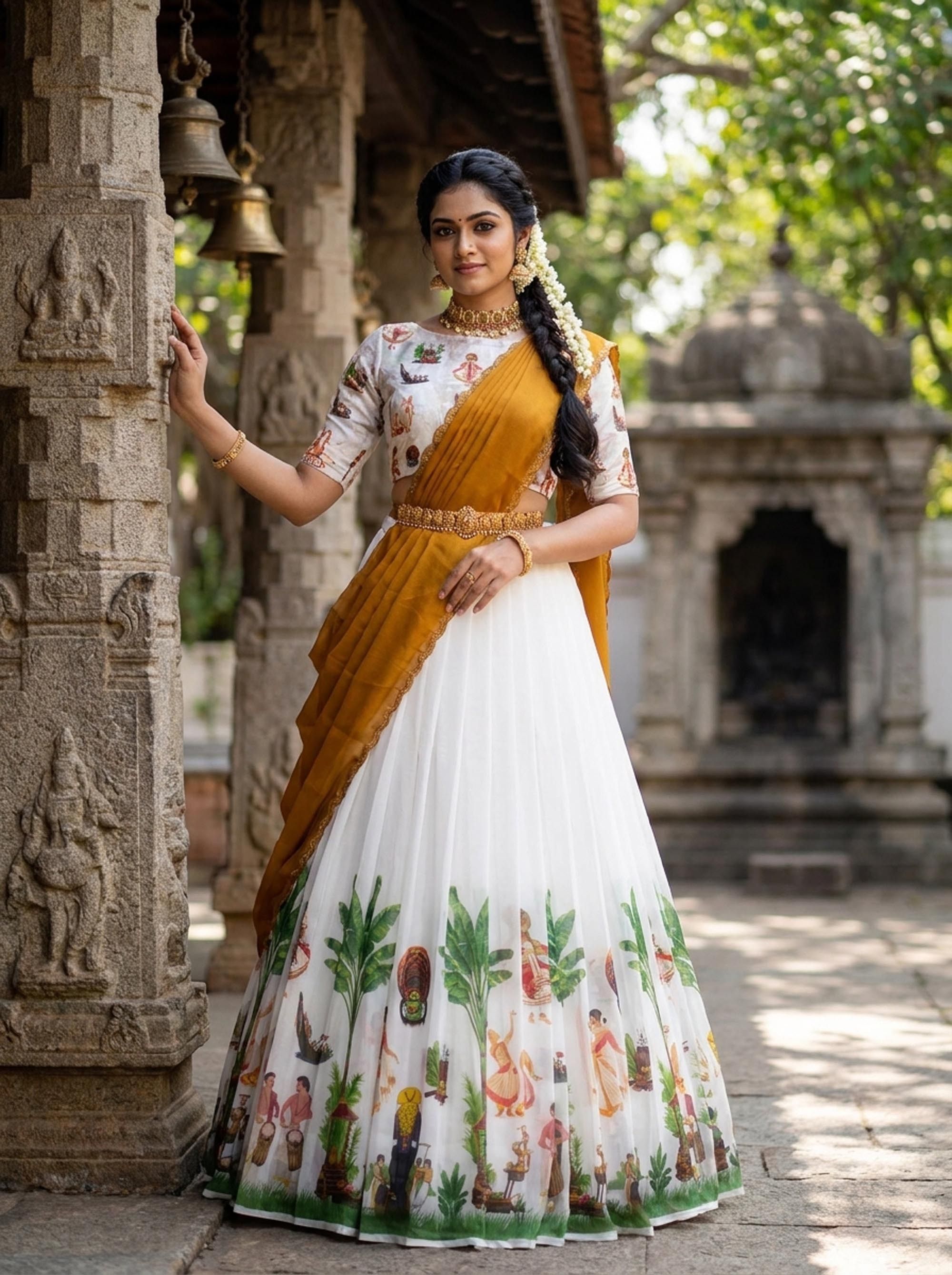 pinkbindi Printed Semi Stitched Lehenga Choli-picture-5