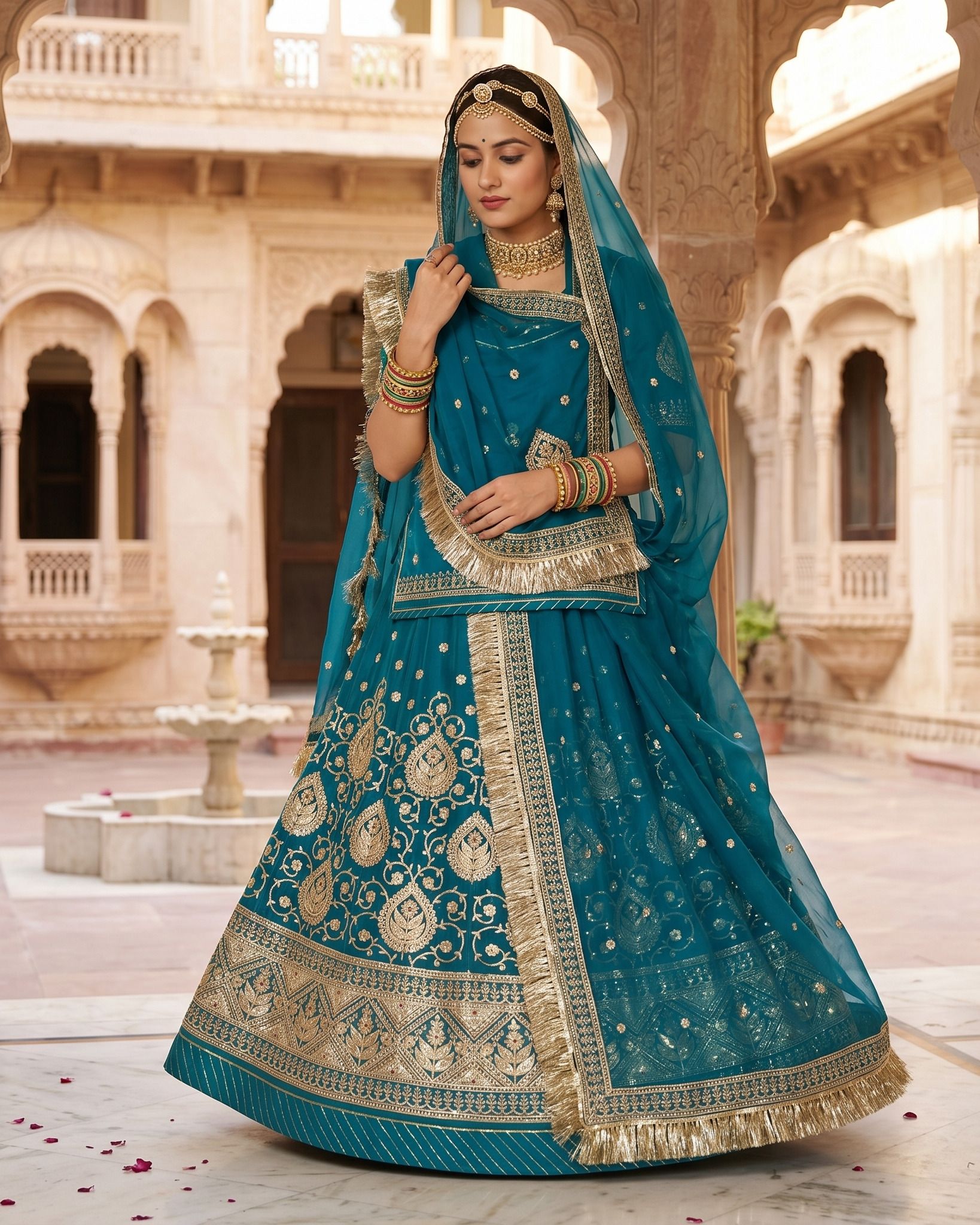 mantushti Embroidered Semi Stitched Rajputi Poshak-picture-46