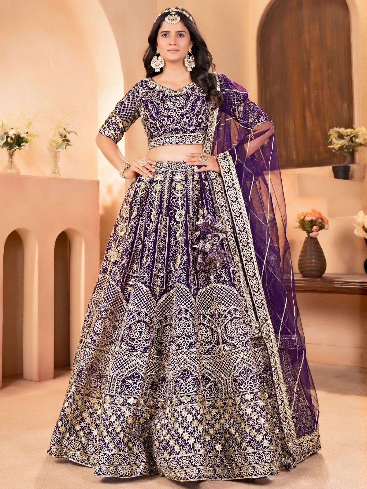 odette Embellished Semi Stitched Lehenga Choli-picture-23