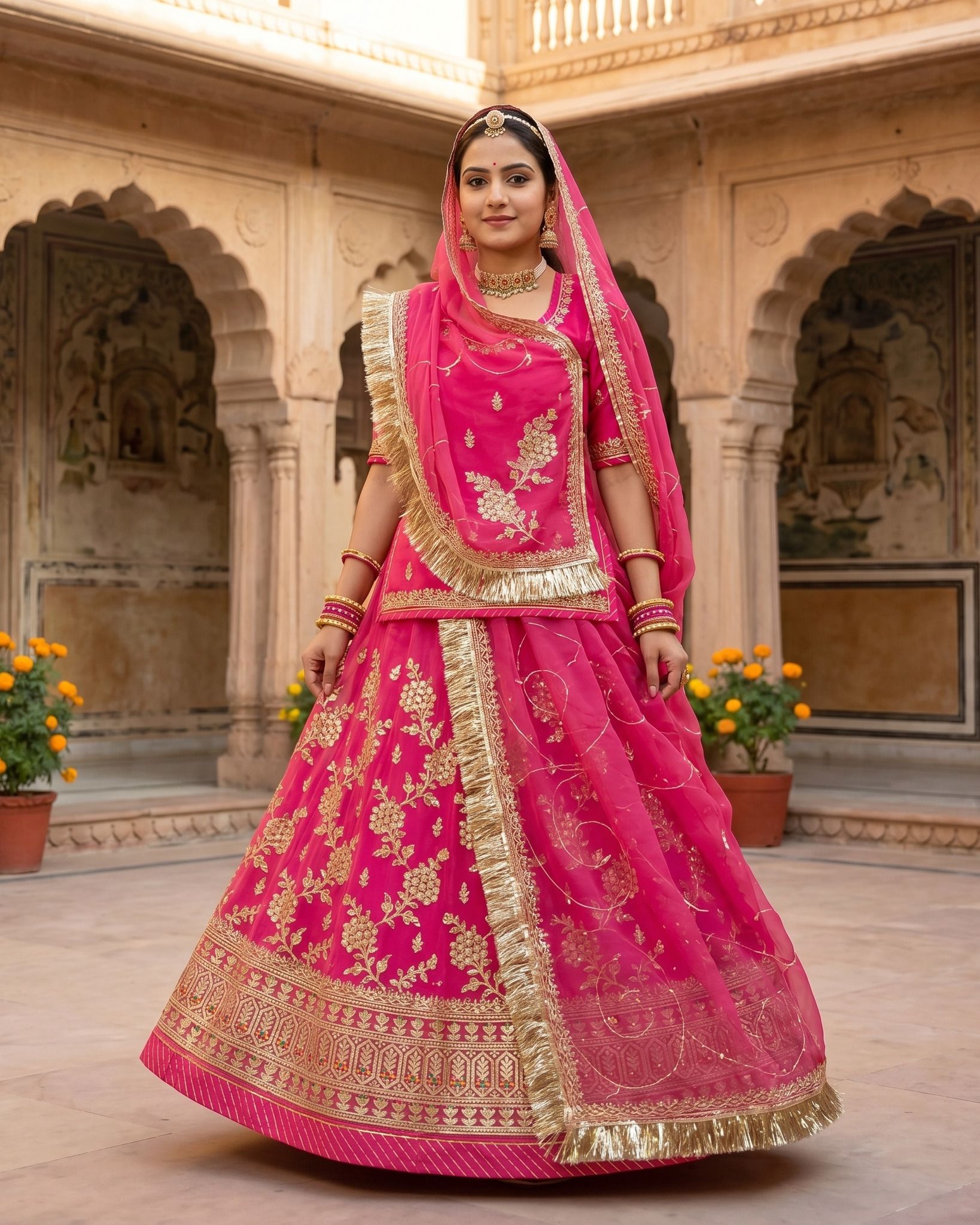 mantushti Embroidered Semi Stitched Rajputi Poshak-picture-21