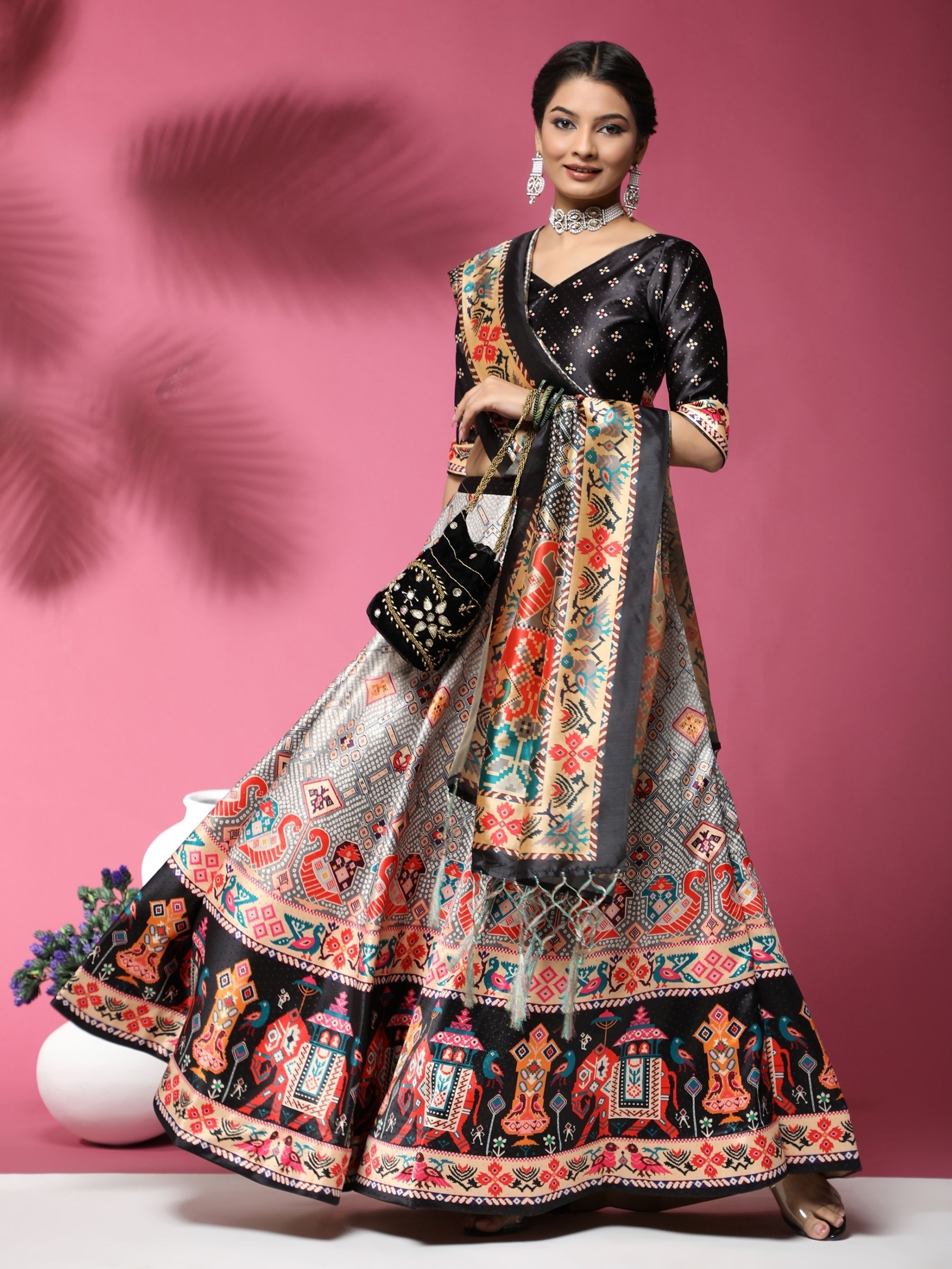 Digital Print Semi Stitched Lehenga Choli-image-47
