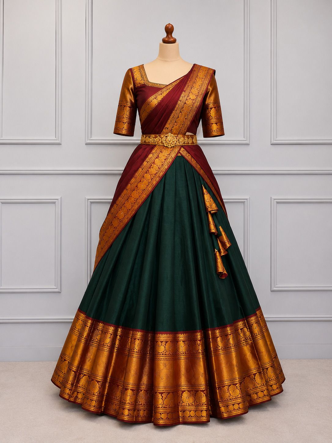 fabguru Self Design Semi Stitched Lehenga Choli-picture-48