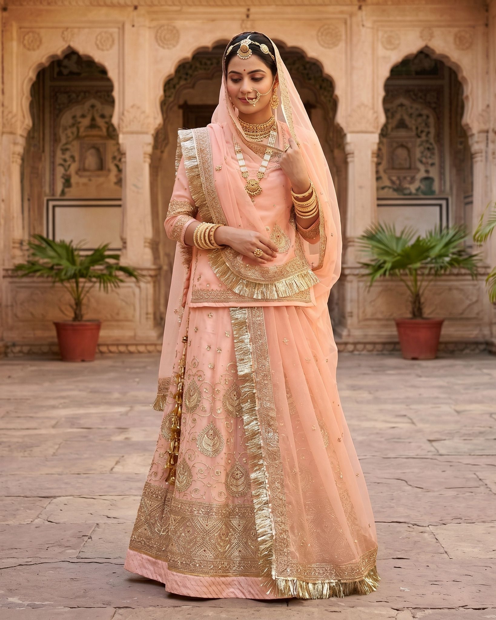 mantushti Embroidered Semi Stitched Rajputi Poshak-picture-20