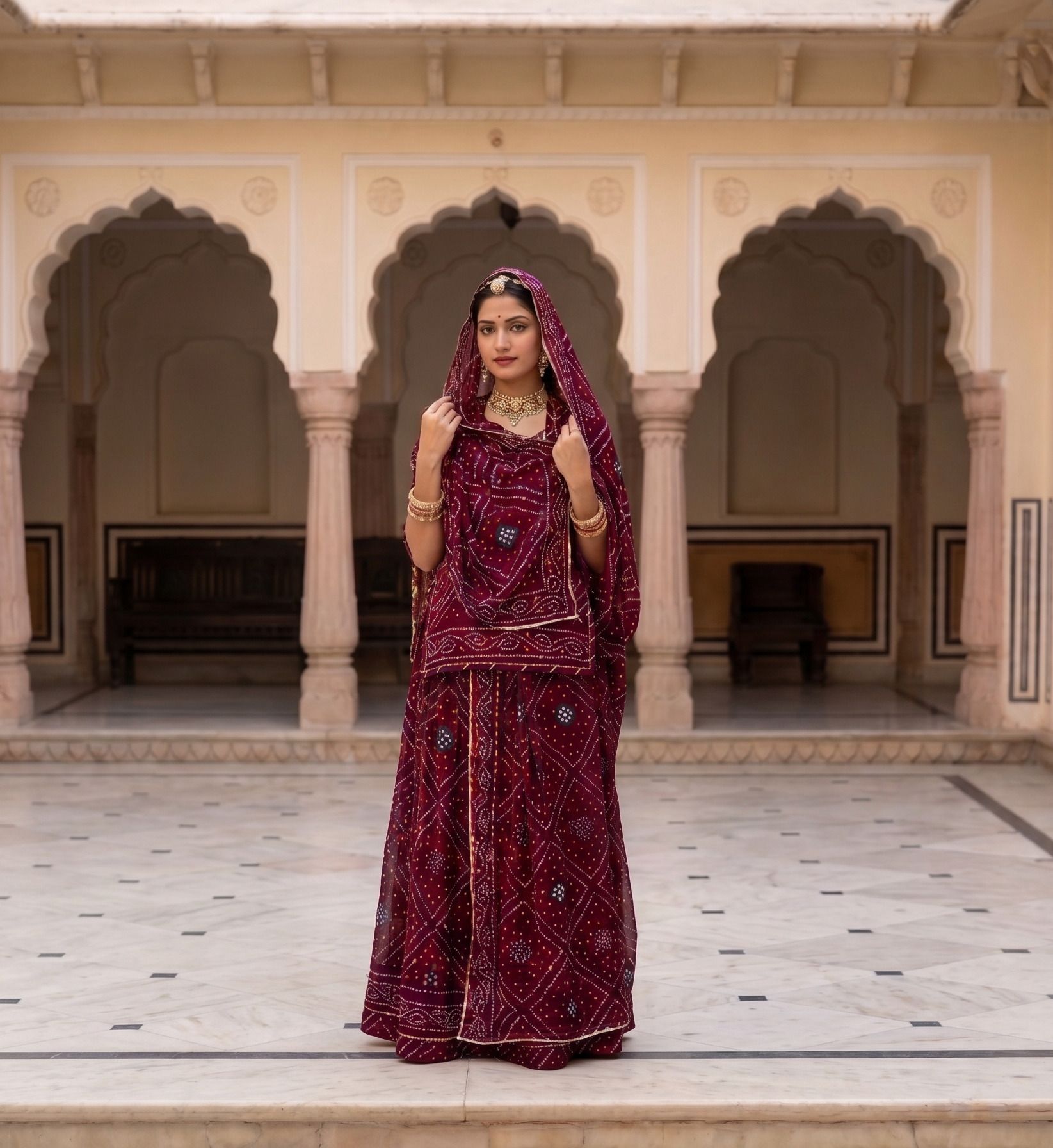 Embroidered Semi Stitched Rajputi Poshak-image-33