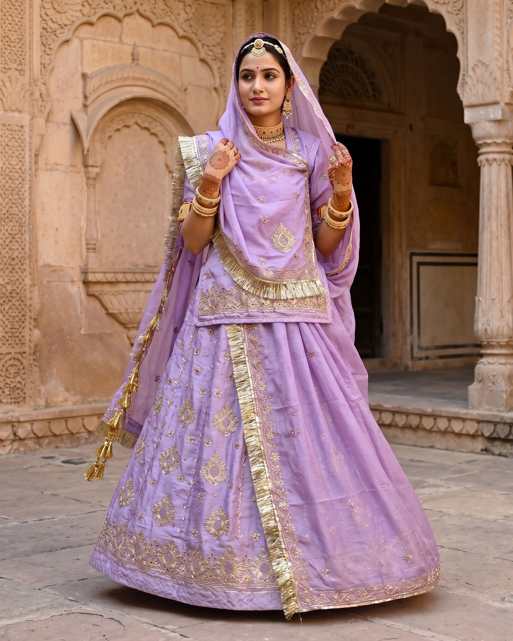 mantushti Embroidered Semi Stitched Rajputi Poshak-picture-25
