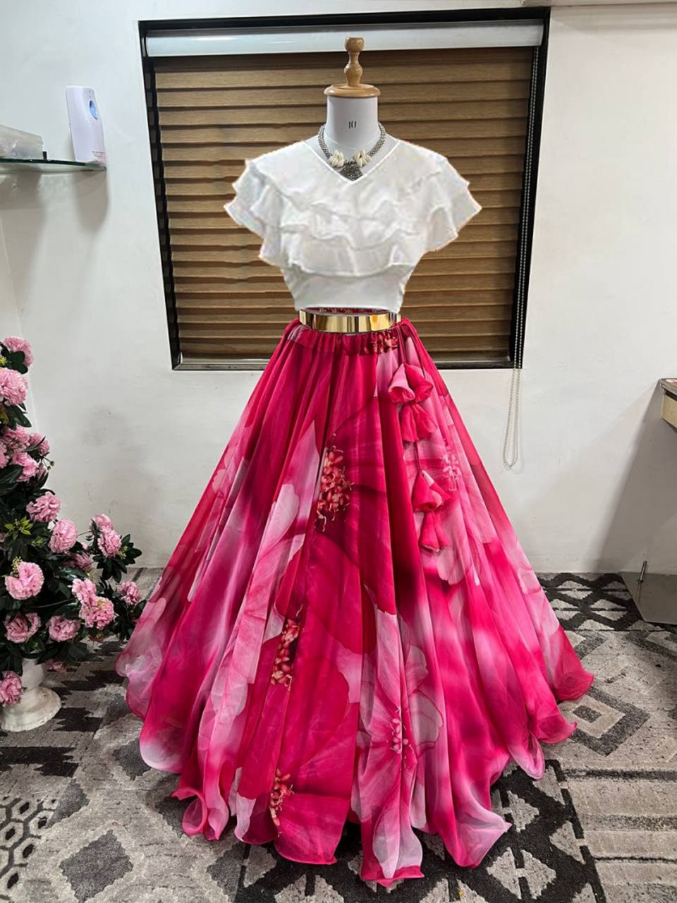 Digital Print Stitched Lehenga & Crop Top-image-45