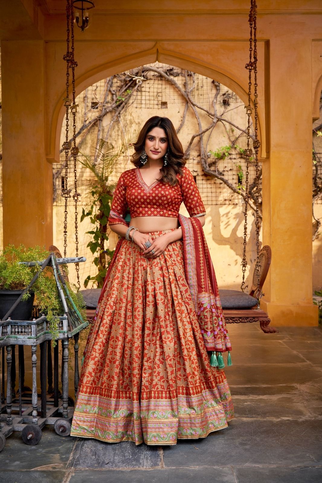 nexusforcehub Floral Print Semi Stitched Lehenga Choli-picture-16