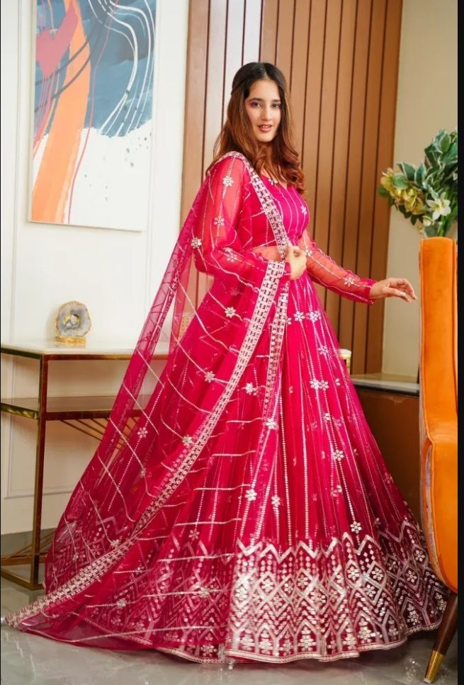 Embroidered Semi Stitched Lehenga Choli