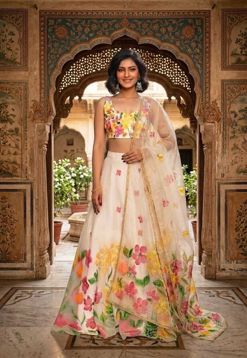 manish kumar Floral Print Semi Stitched Lehenga Choli-picture-15