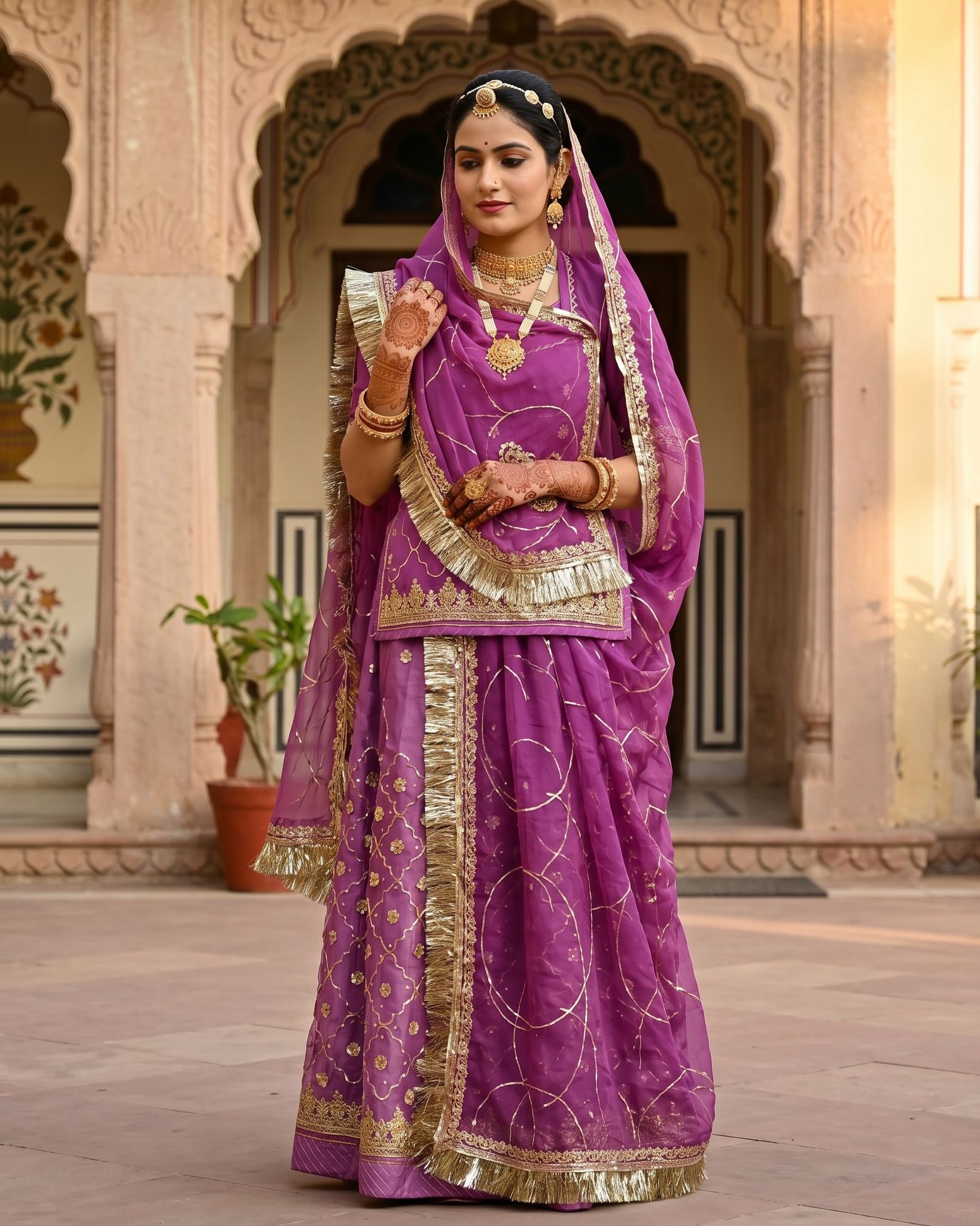mantushti Embroidered Semi Stitched Rajputi Poshak-picture-12