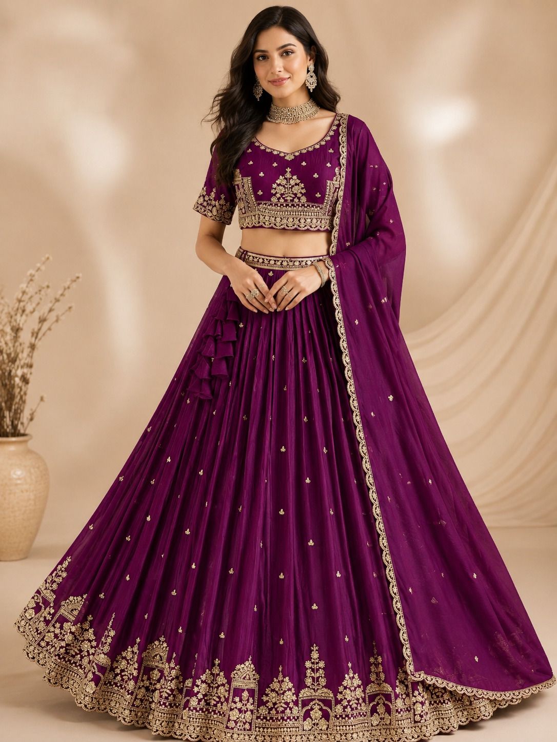 ramya fashion Embroidered Semi Stitched Lehenga Choli-picture-35