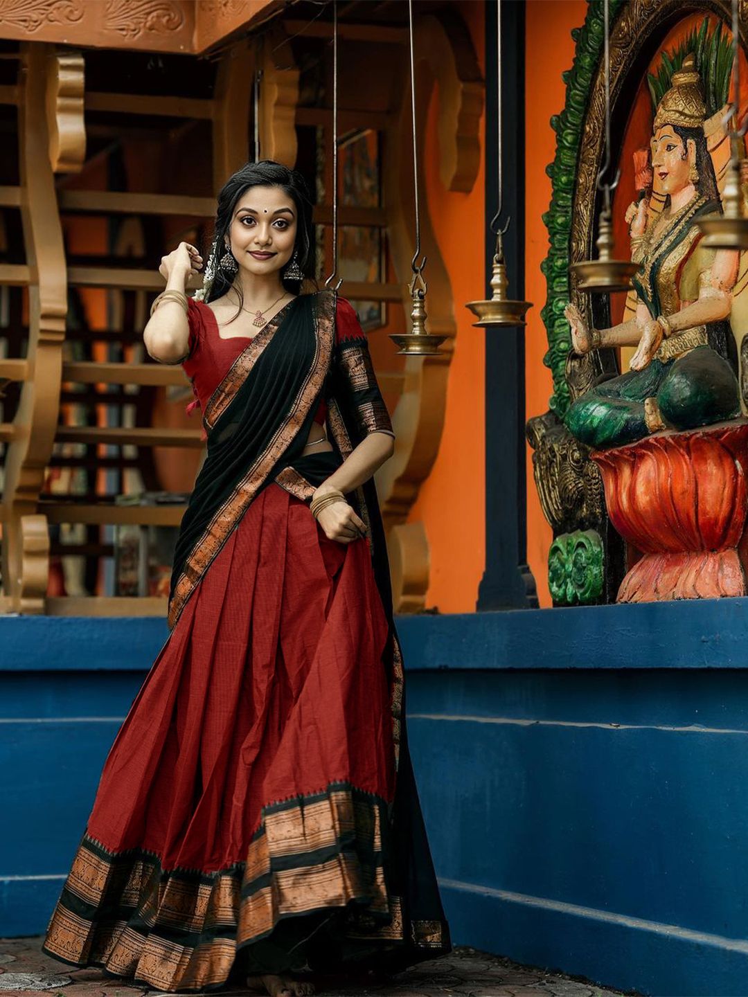 pavitraa sarees Solid Semi Stitched Lehenga Choli-picture-10