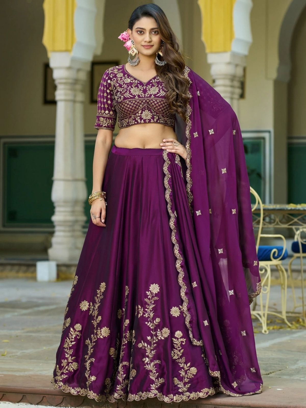 odette Embellished Semi Stitched Lehenga Choli-picture-26