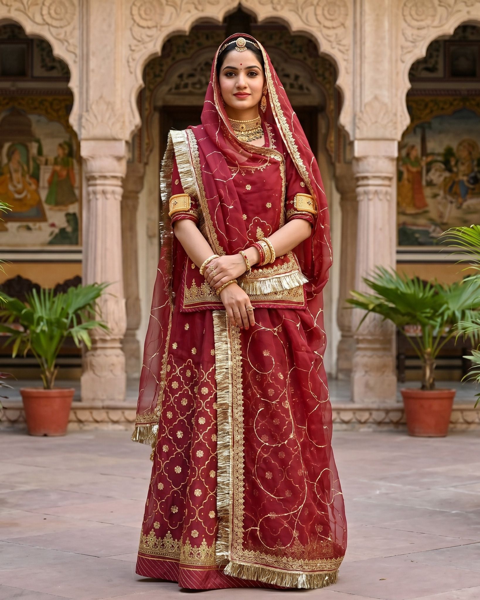 mantushti Embroidered Semi Stitched Rajputi Poshak-picture-32