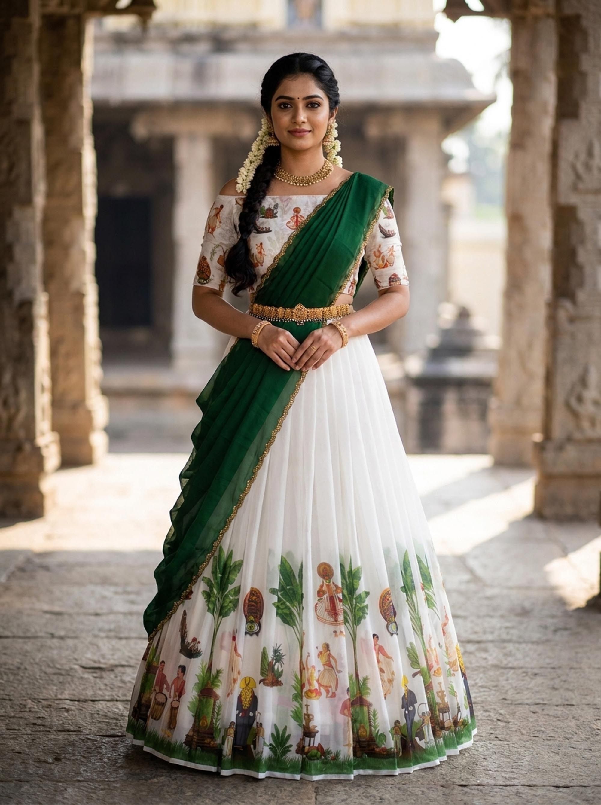 pinkbindi Printed Semi Stitched Lehenga Choli-picture-4