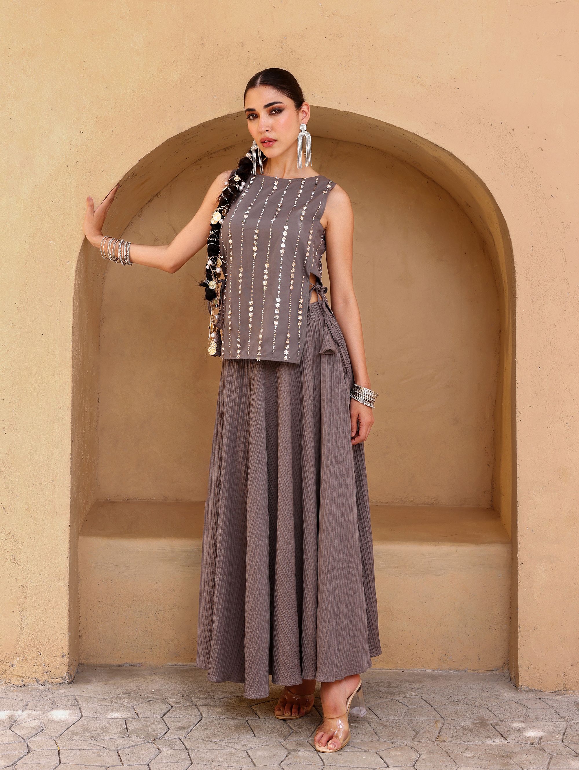 qissa Solid Stitched Lehenga & Crop Top-picture-15