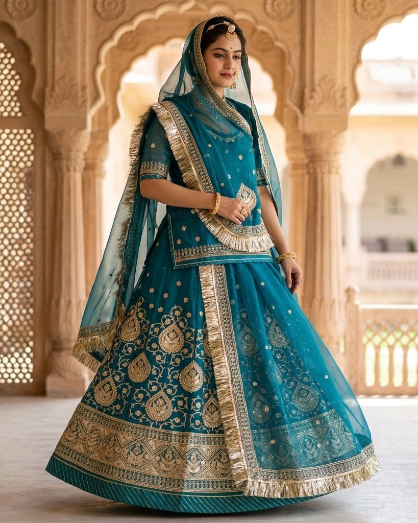 mantushti Embroidered Semi Stitched Rajputi Poshak-picture-18